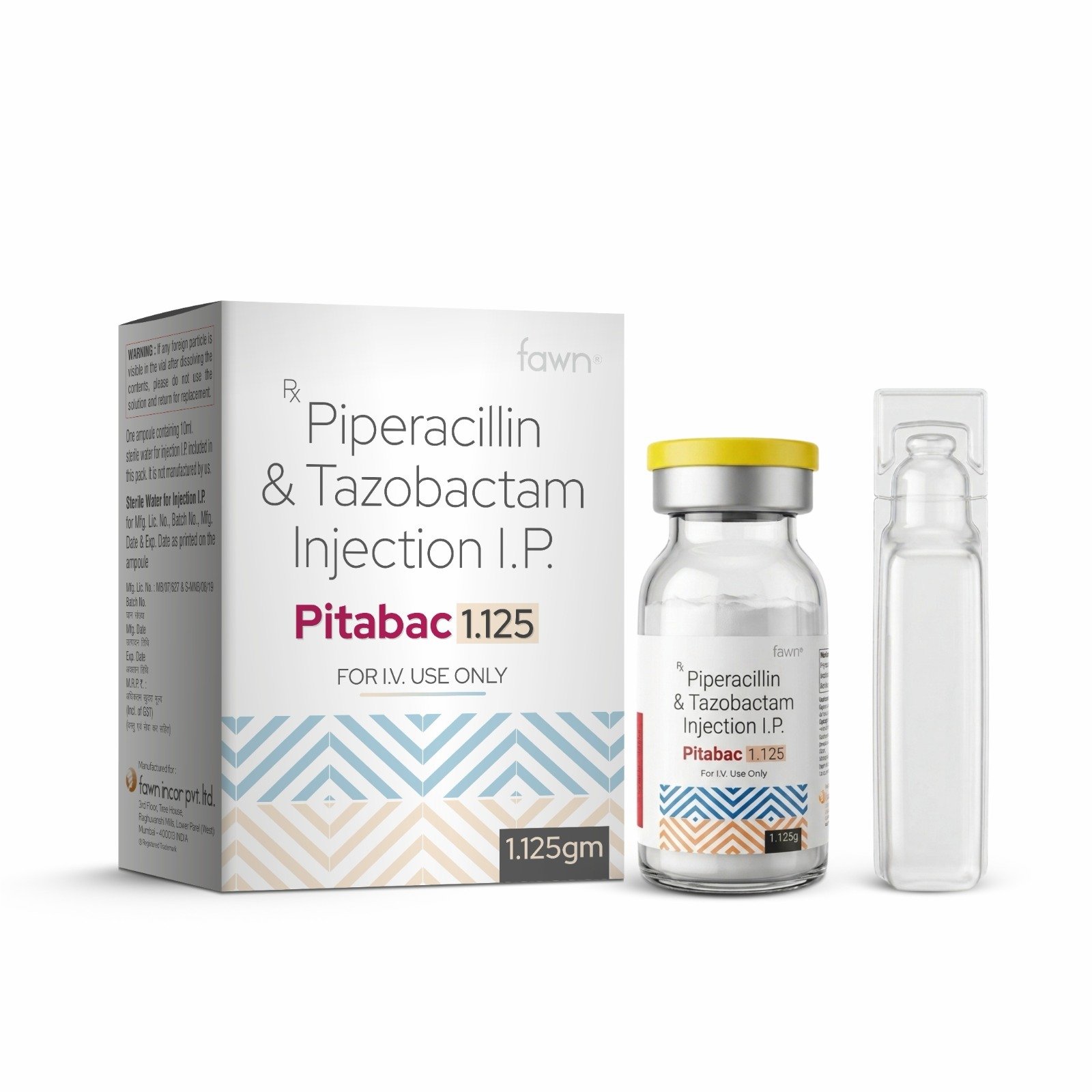Piperacillin & Tazobactam Injection IP - PITABAC 1.125 Injection image 2