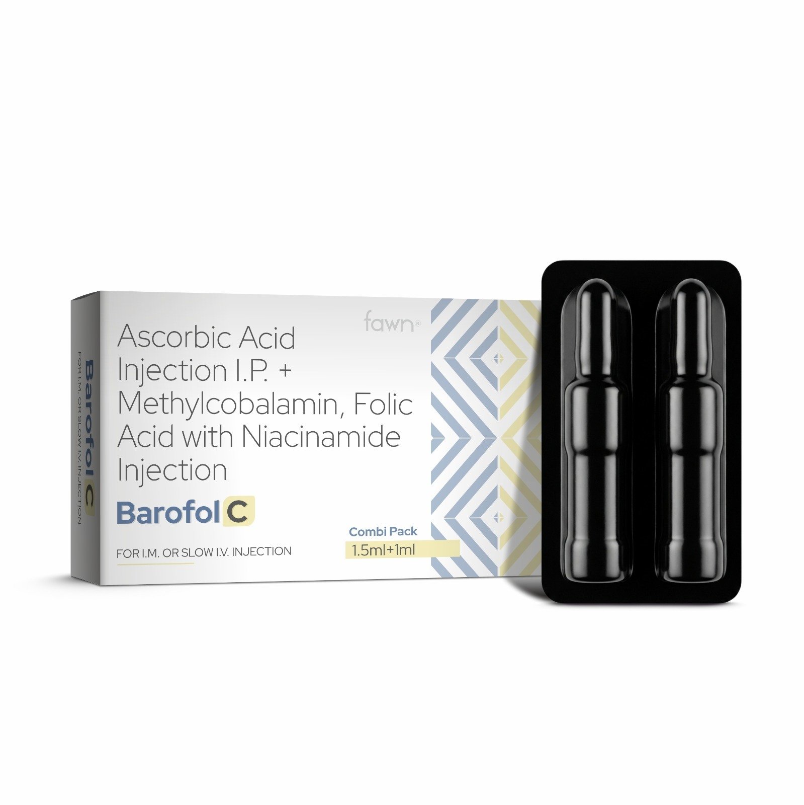 Ascorbic Acid Injection IP, Methylcobalamin, Folic Acid & Niacinamide Injection - BAROFOL C Injection