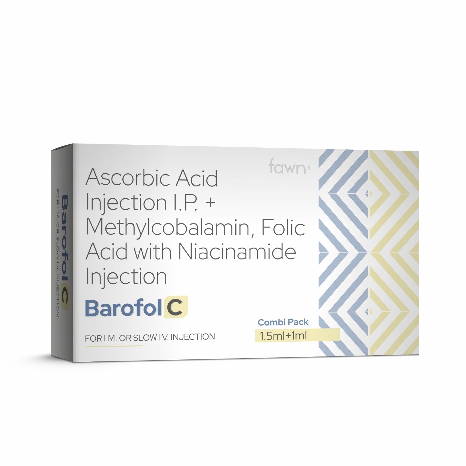 Ascorbic Acid Injection IP, Methylcobalamin, Folic Acid & Niacinamide Injection - BAROFOL C Injection