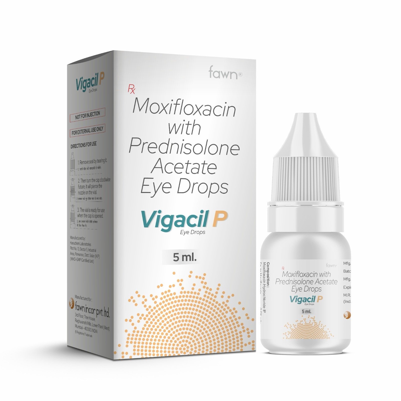 Moxifloxacin with Prednisolone Acetate Eye Drops - VIGACIL P Eye Drop image 2