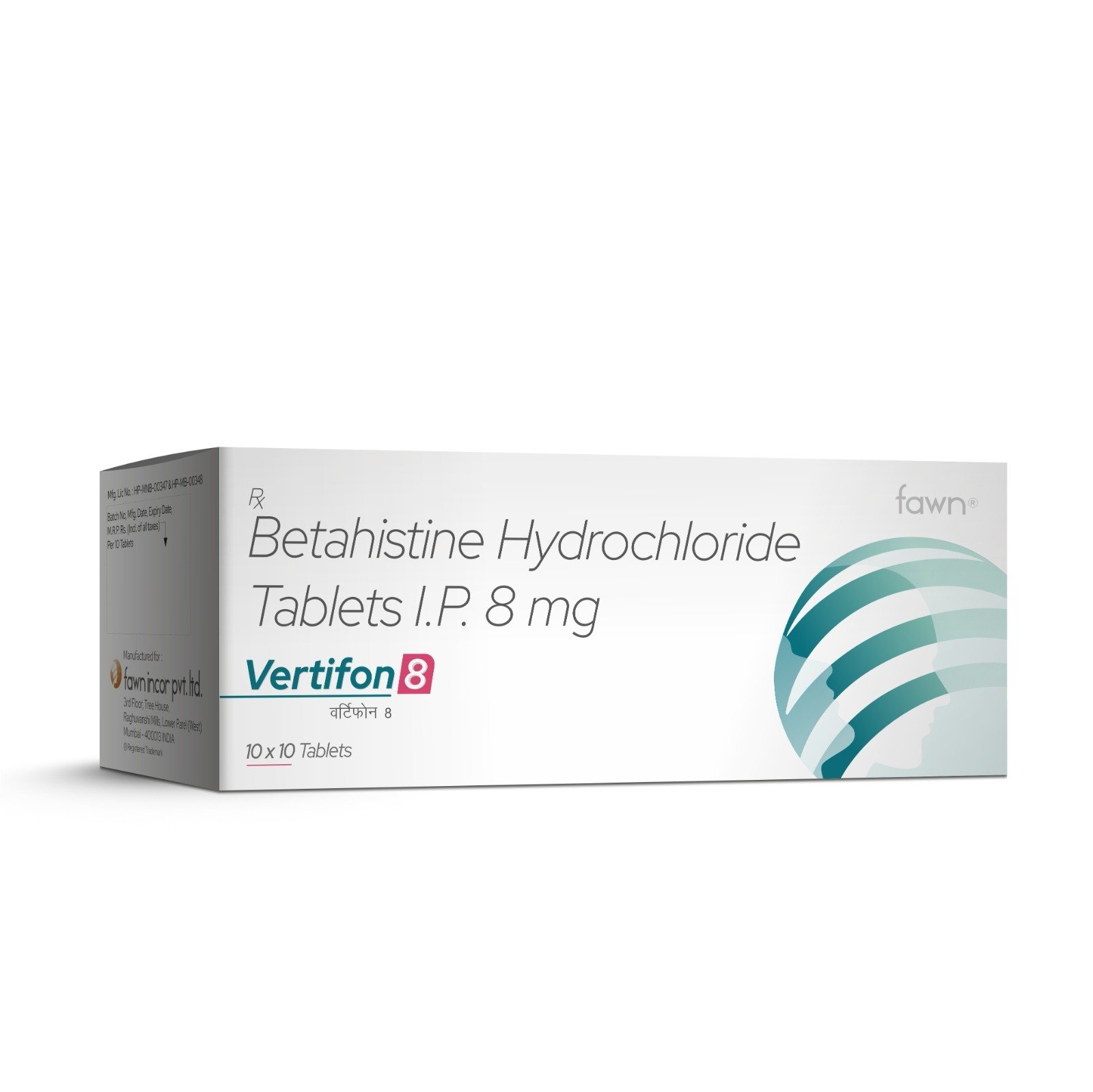 Betahistine Hydrochloride Tablets IP 8 Mg - VERTIFON 8 Tablets