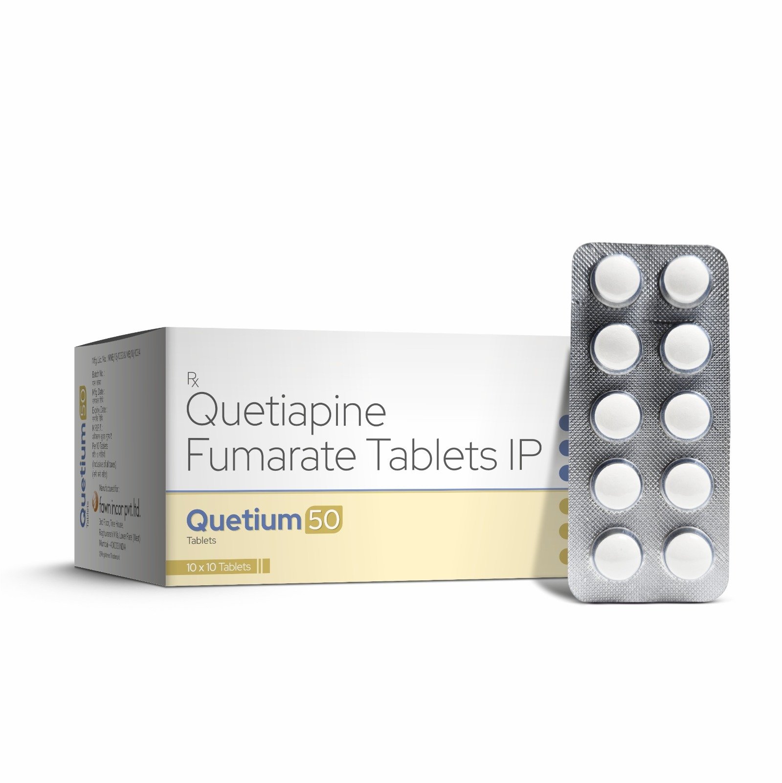 Quetiapine Fumarate Tablets IP 50 Mg - QUETIUM 50 Tablets image 2