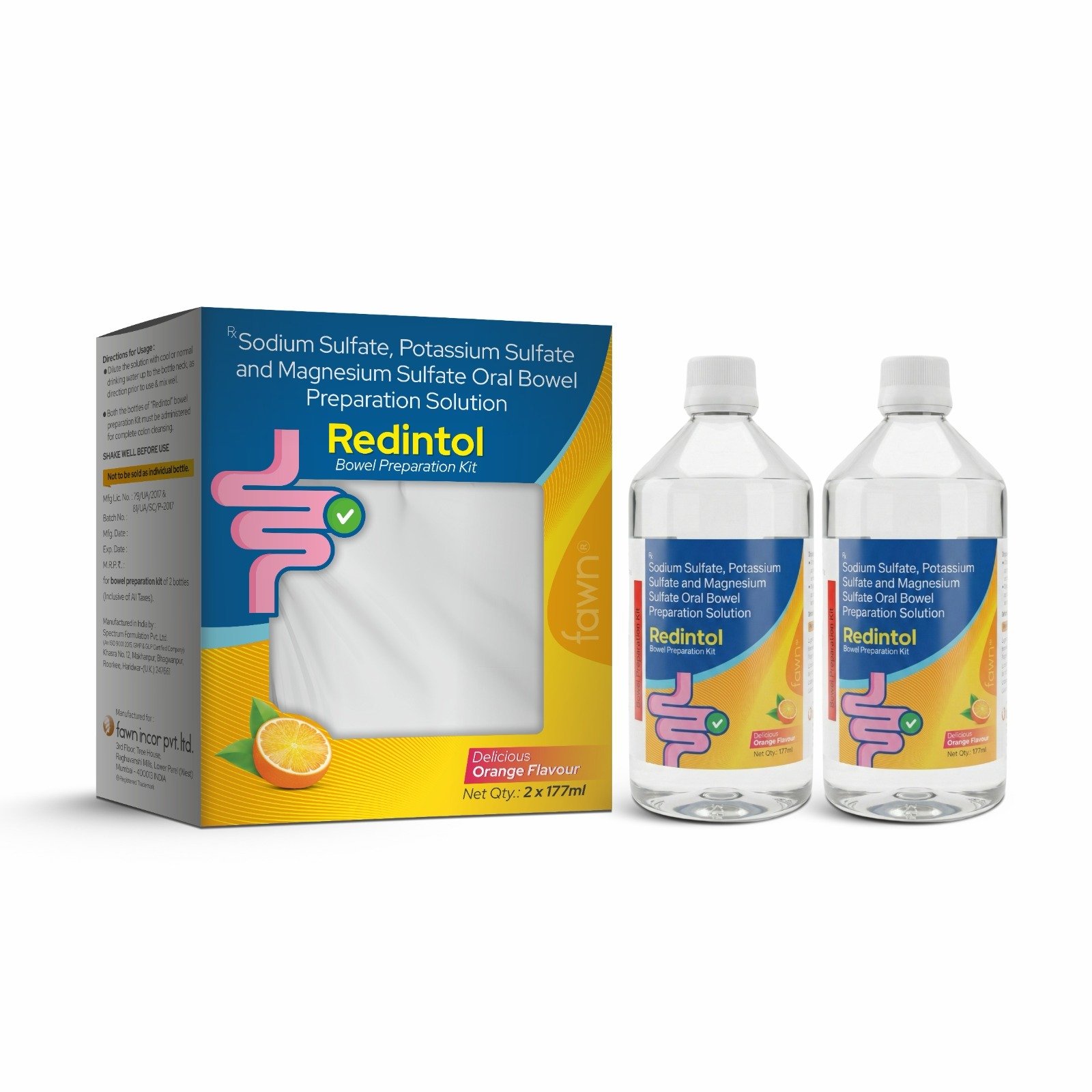 REDINTOL Solution - Sodium Sulfate, Potassium Sulfate & Magnesium Sulfate Oral Bowel Preparation Solution