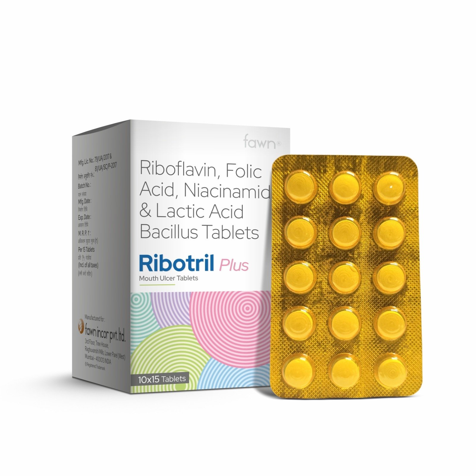 Riboflavin, Folic Acid, Niacinamide & Lactic Acid Bacillus Tablets - RIBOTRIL PLUS