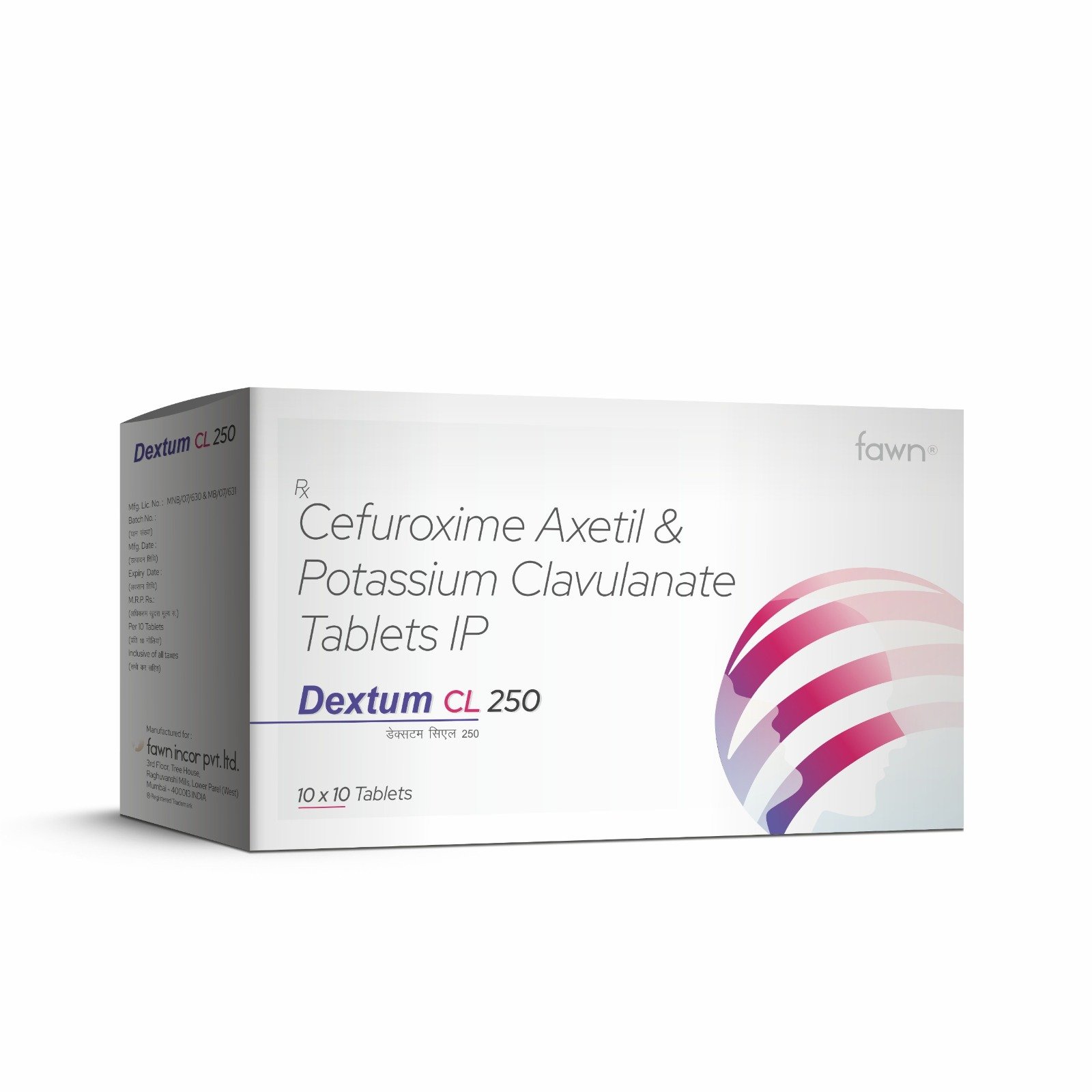 Cefuroxime Axetil & Potassium Clavulanate Tablets IP - DEXTUM CL 250 Tablets