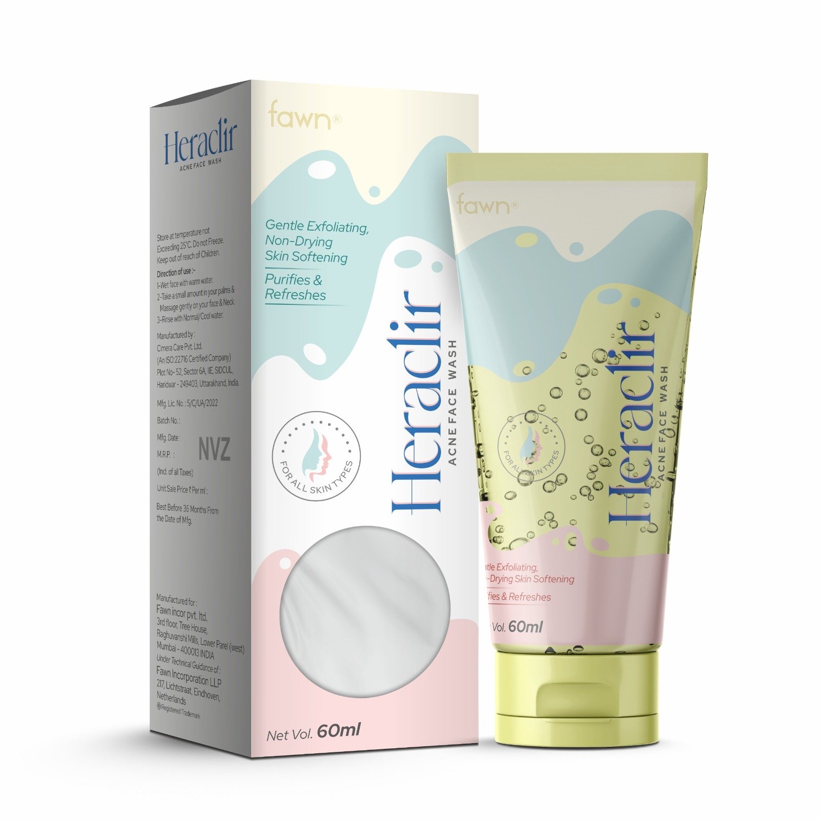 Gentle Exfoliator Non-Drying Skin Softening Anti-Acne Facewash - HERACLIR Acne Face Wash