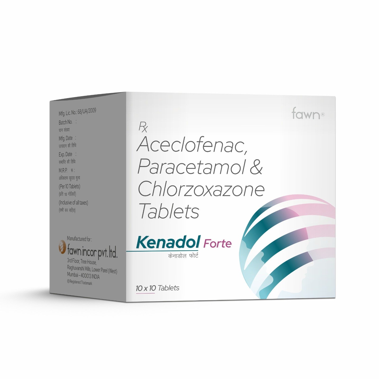 Aceclofenac, Paracetamol & Chlorzoxazone Tablets - KENADOL FORTE