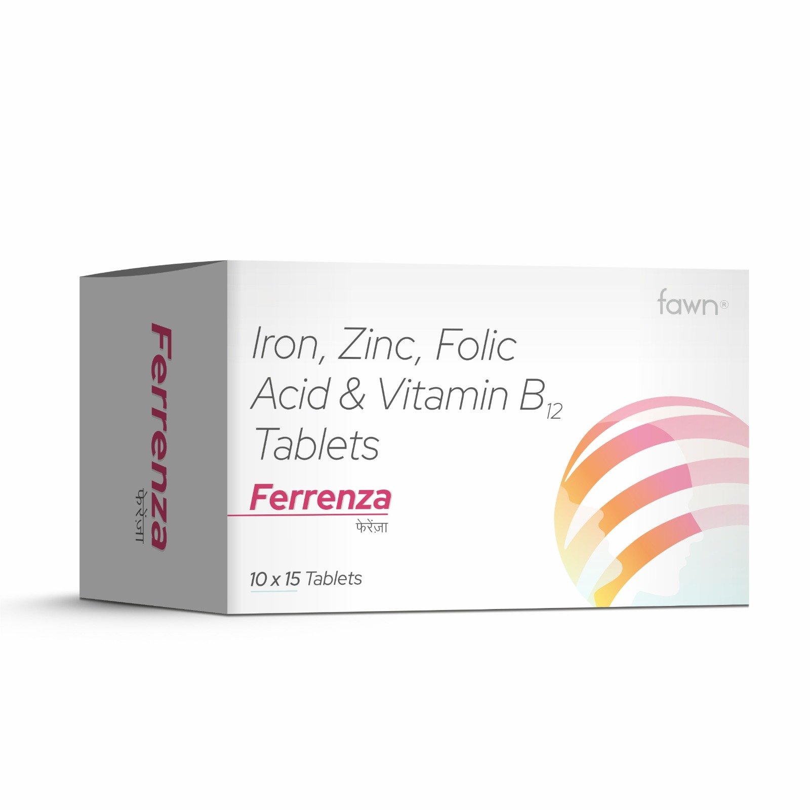 Iron, Zinc, Folic Acid & Vitamin B12 Tablets - FERRENZA Tablets