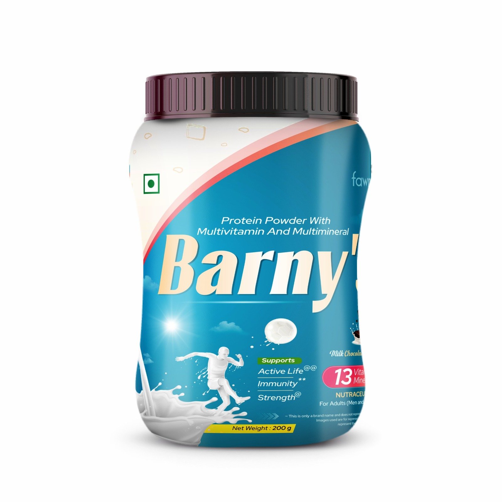 Protein Powder with Multivitamin & Multimineral Milk Chocolate Flavour - BARNY'S Protein Powder