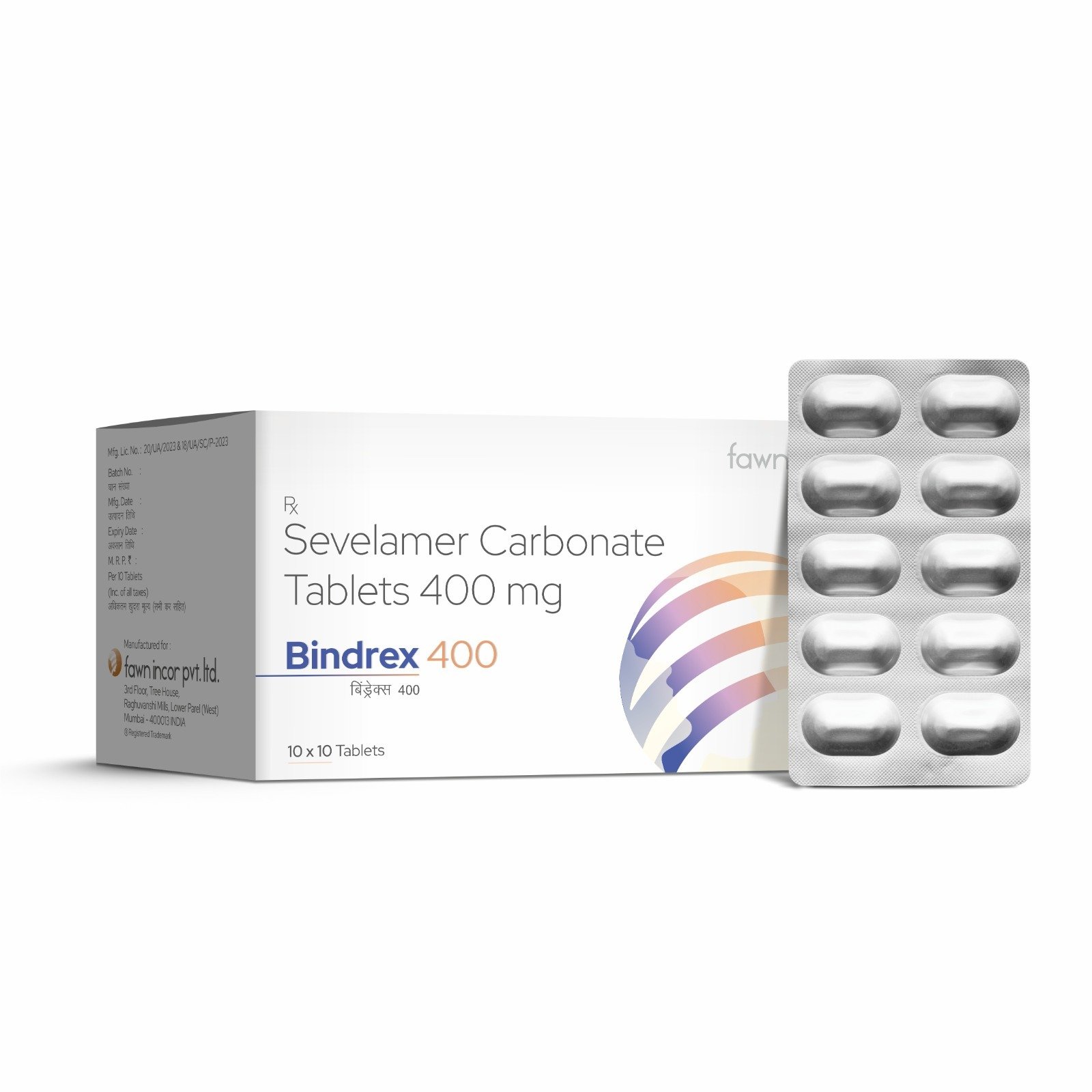 Sevelamer Carbonate Tablets 400 Mg - BINDREX 400 Tablets