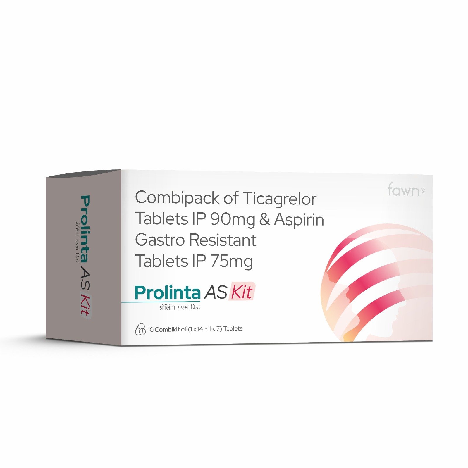 Combipack of Ticagrelor Tablets IP 90 Mg & Aspirin Gastro-resistant Tablets IP 75 Mg - PROLINTA AS Kit Tablets