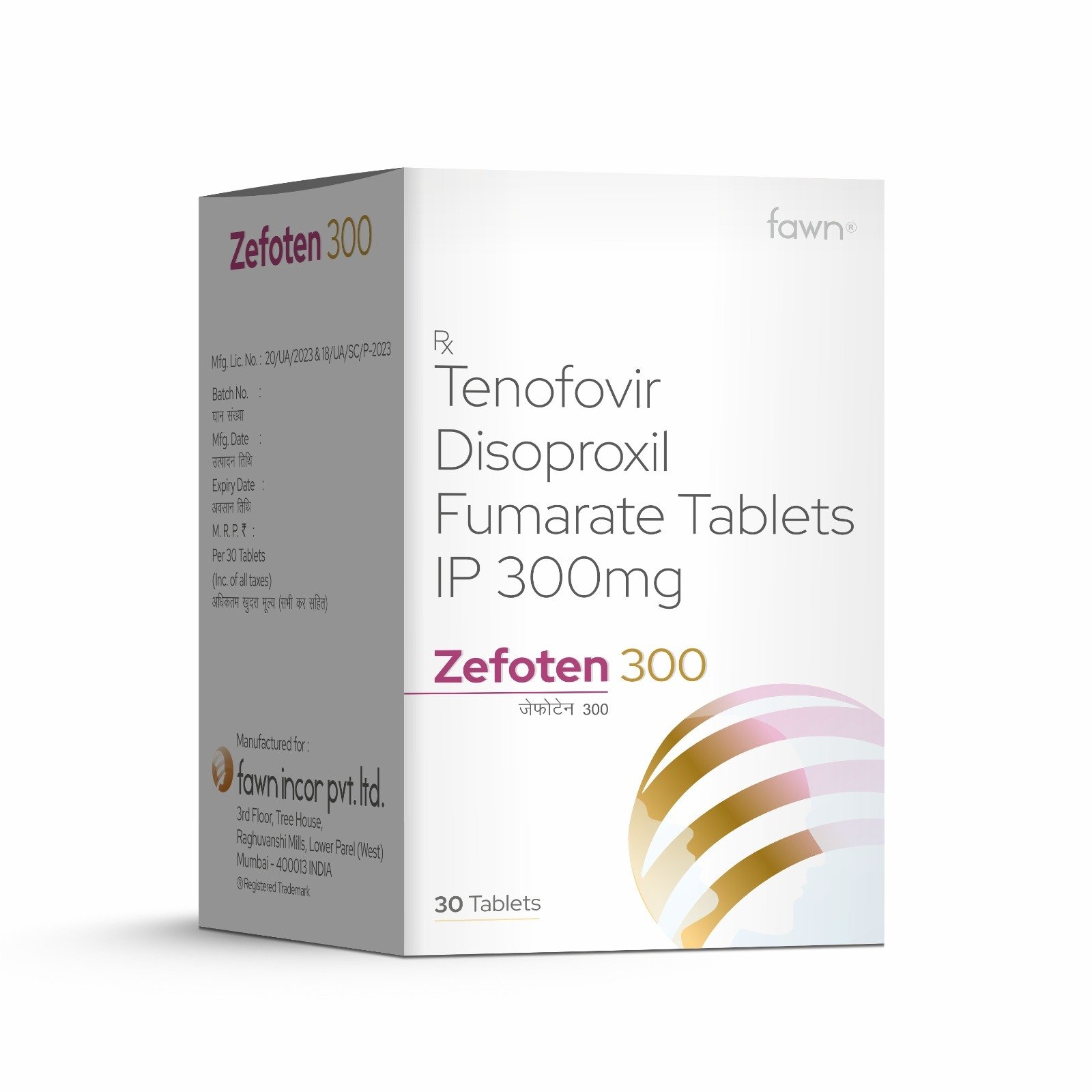 Tenofovir Disoproxil Fumarate Tablets IP 300 MG - ZEFOTEN 300 Tablets