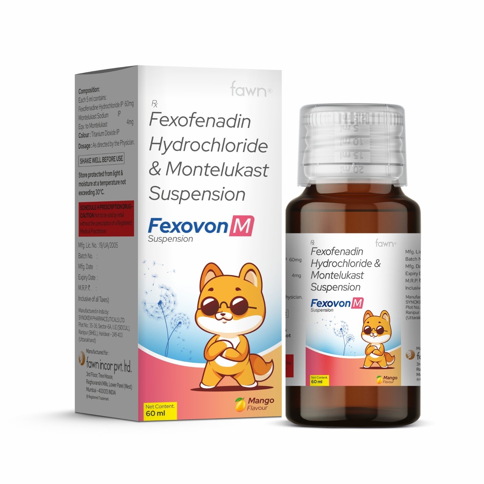 Fexofenadine Hydrochloride & Montelukast Suspension - FEXOVON M Suspension