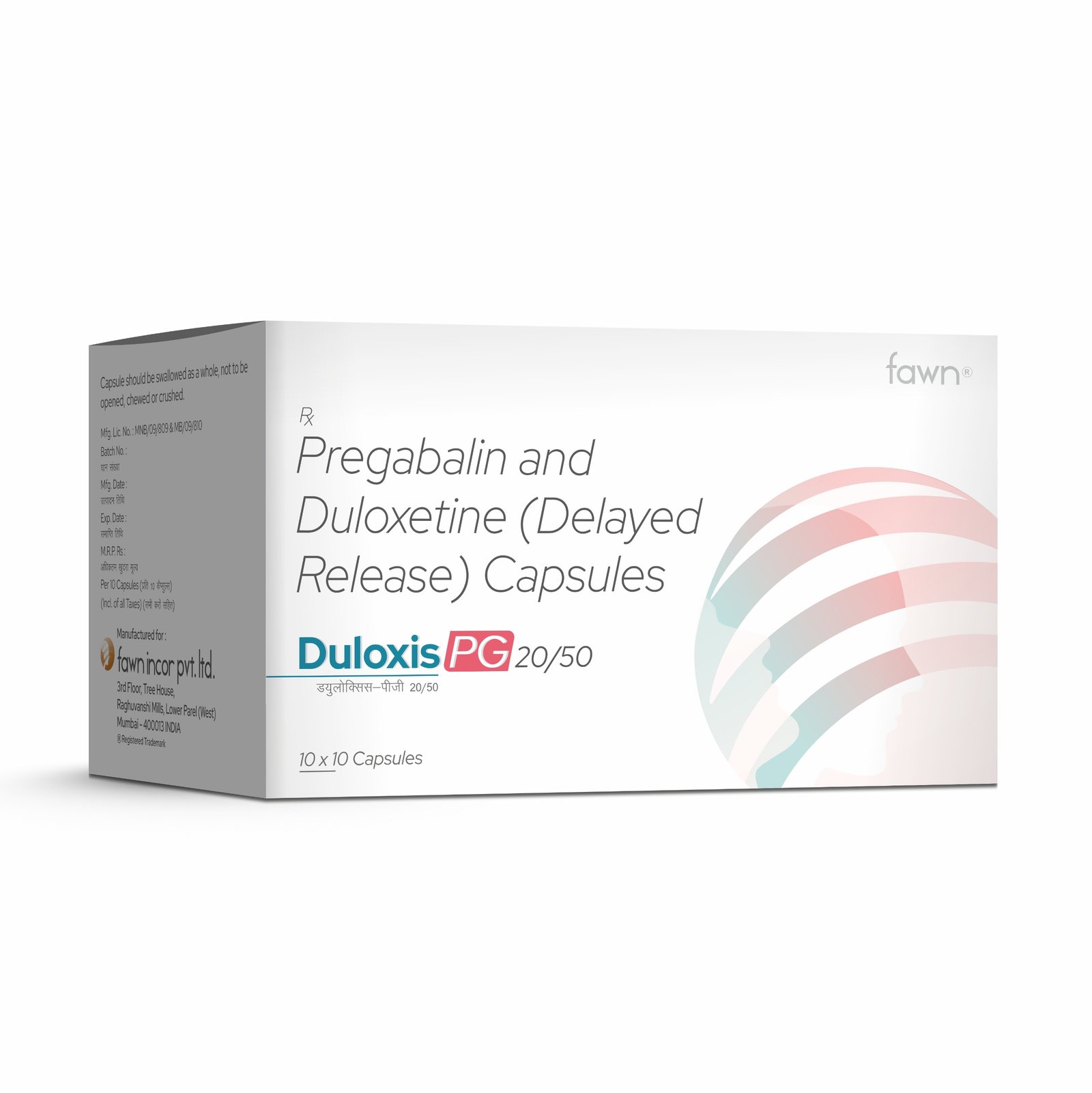 Pregabalin & Duloxetine (Delayed Release) Capsules - DULOXIS PG  20/50 Capsules