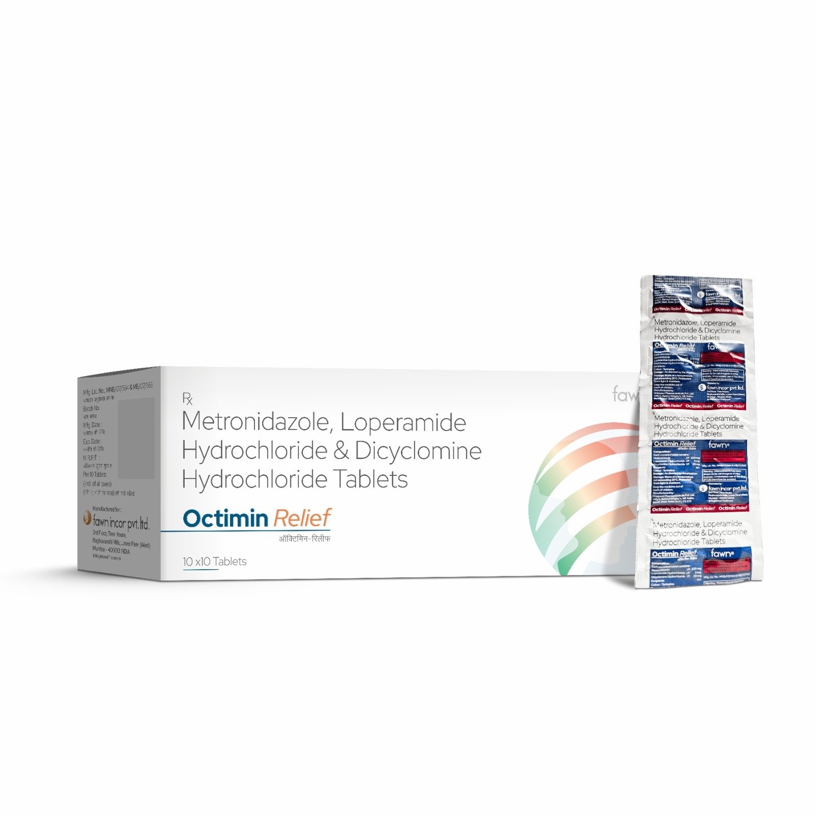 Metronidazole, Loperamide Hydrochloride & Dicyclomine Hydrochloride Tablets - OCTIMIN RELIEF Tablets