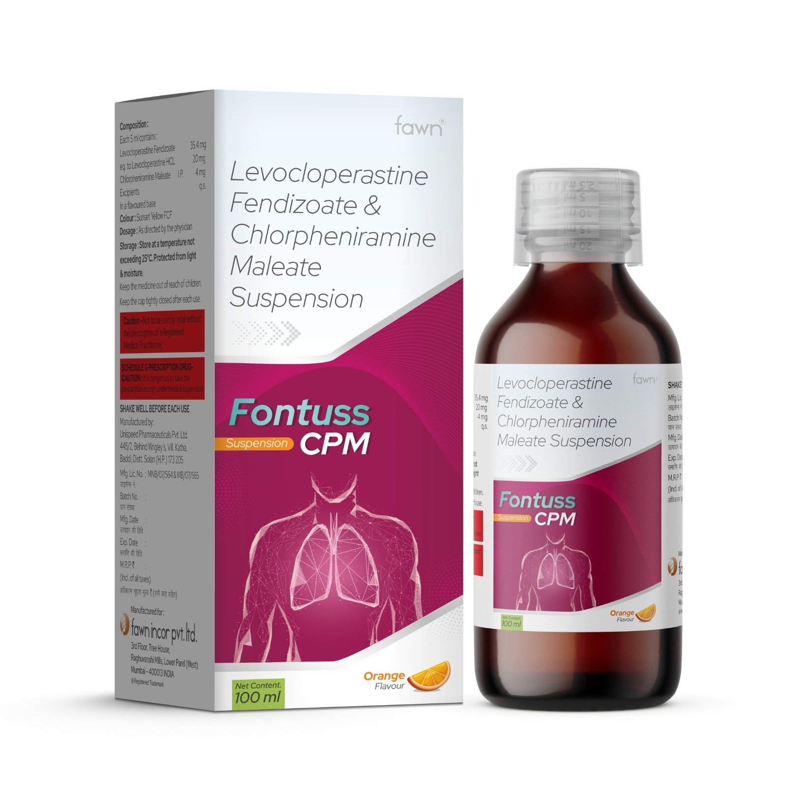 Levocloperastine Fendizoate & Chlorpheniramine Maleate Suspension - FONTUSS CPM Suspension