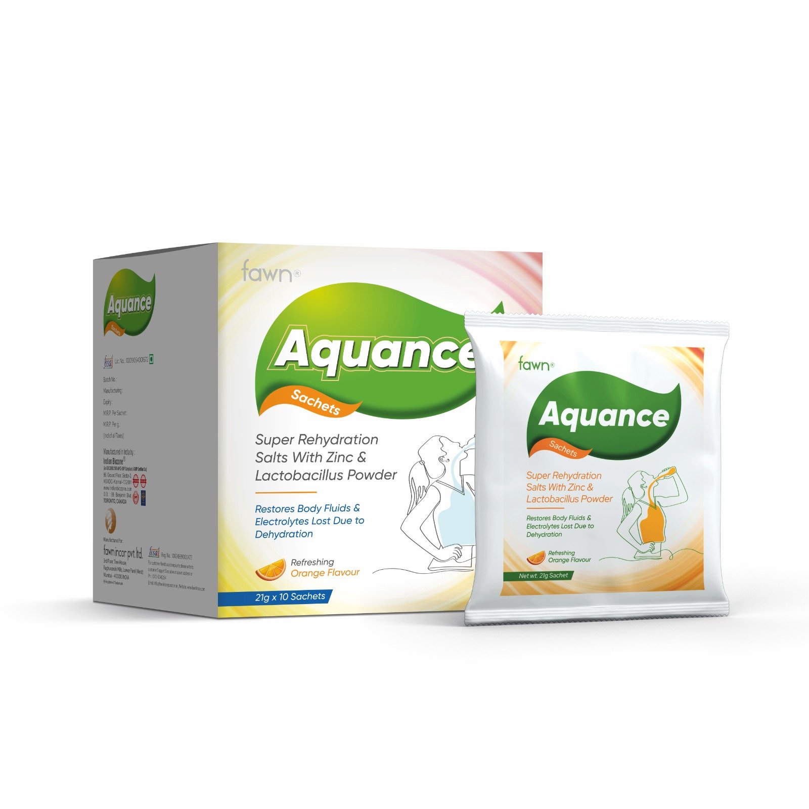 Rehydration Salts with Zinc & Lactobacillus Powder - AQUANCE Sachets