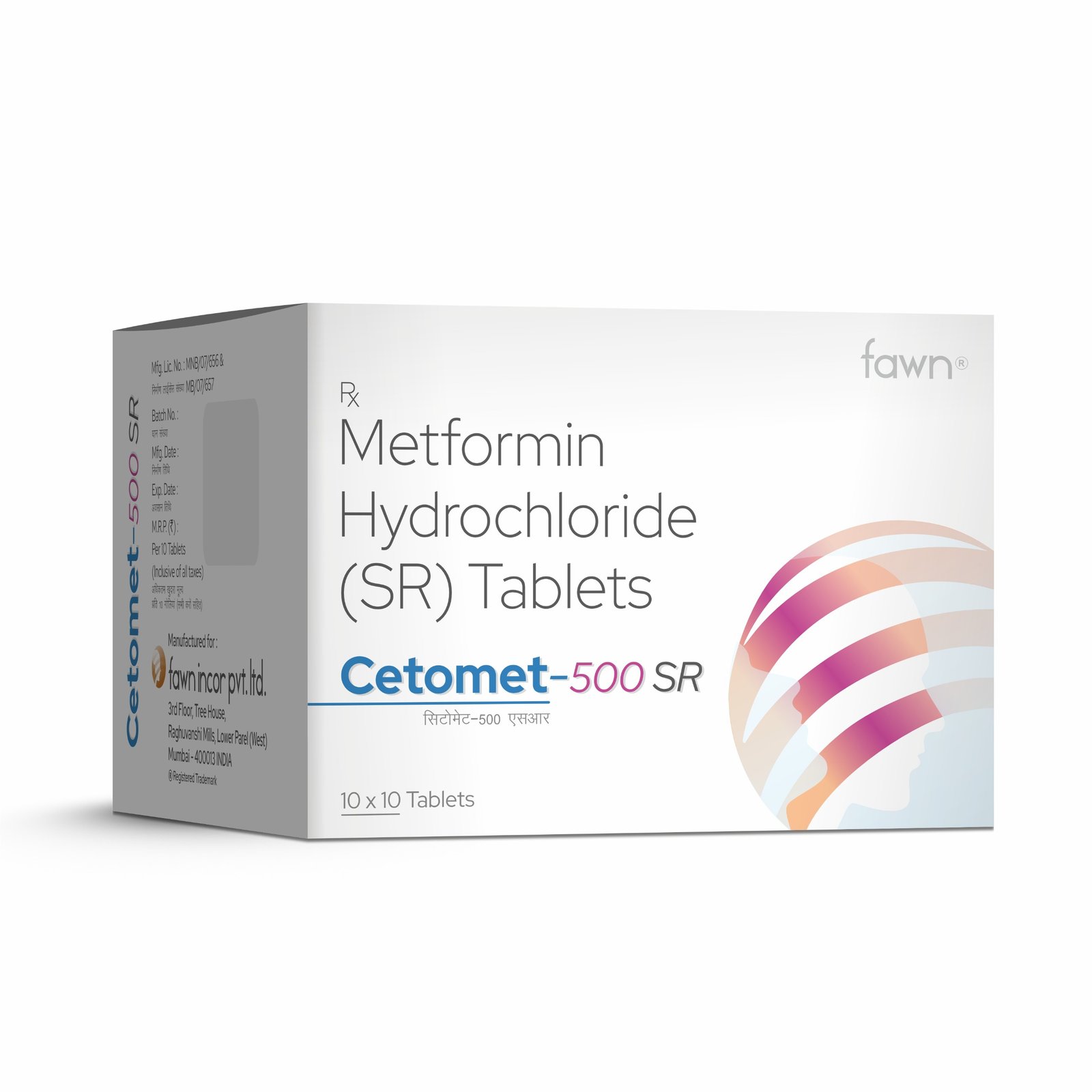 Metformin Hydrochloride Sustained Release 500 Mg Tablets - CETOMET 500 SR Tablets