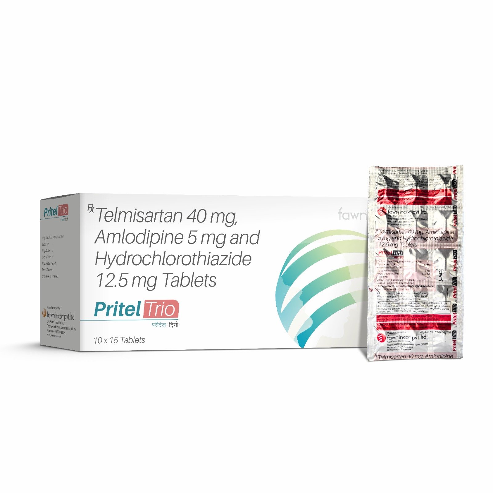 Telmisartan Amlodipine & Hydrochlorothiazide Tablets - PRITEL TRIO
