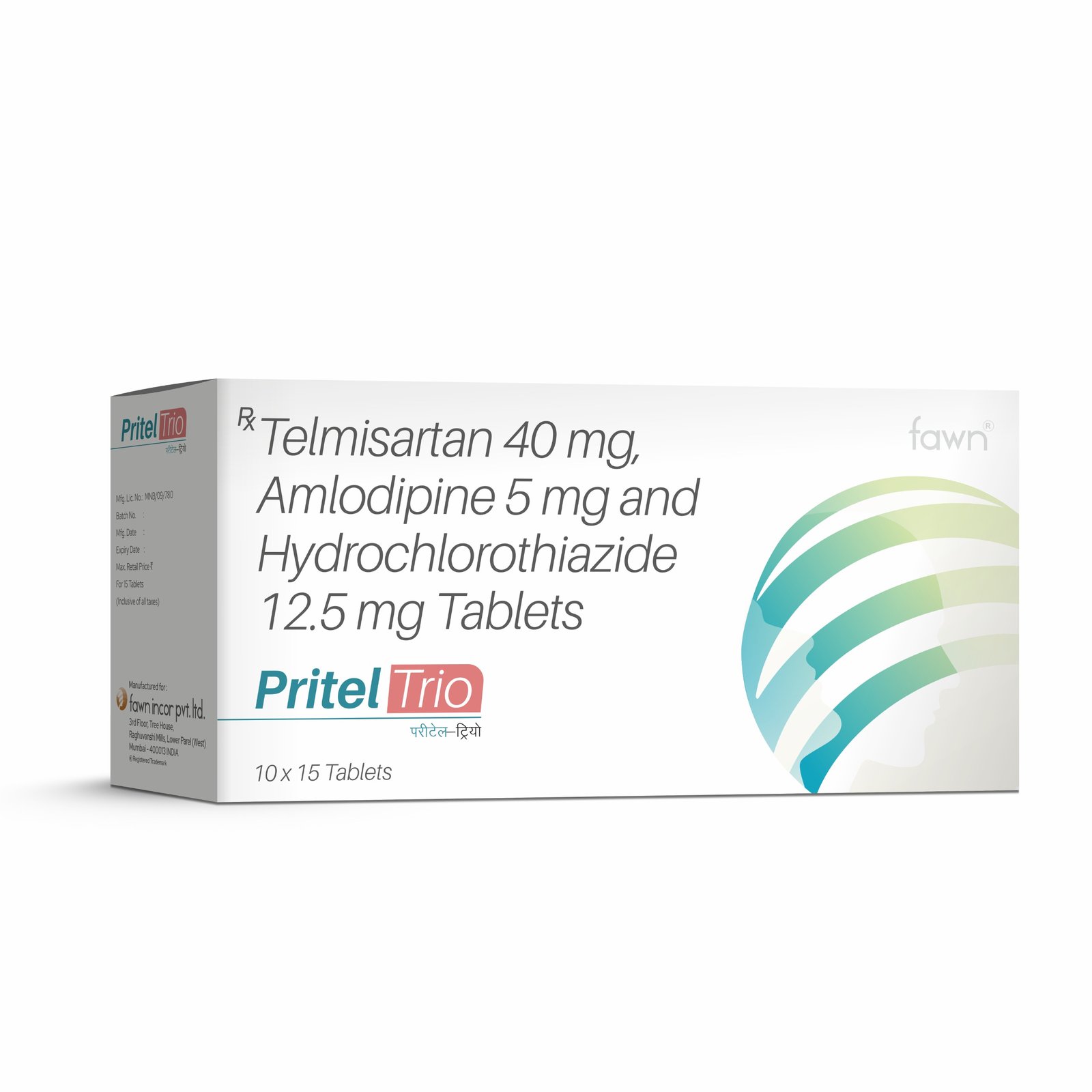Telmisartan Amlodipine & Hydrochlorothiazide Tablets - PRITEL TRIO