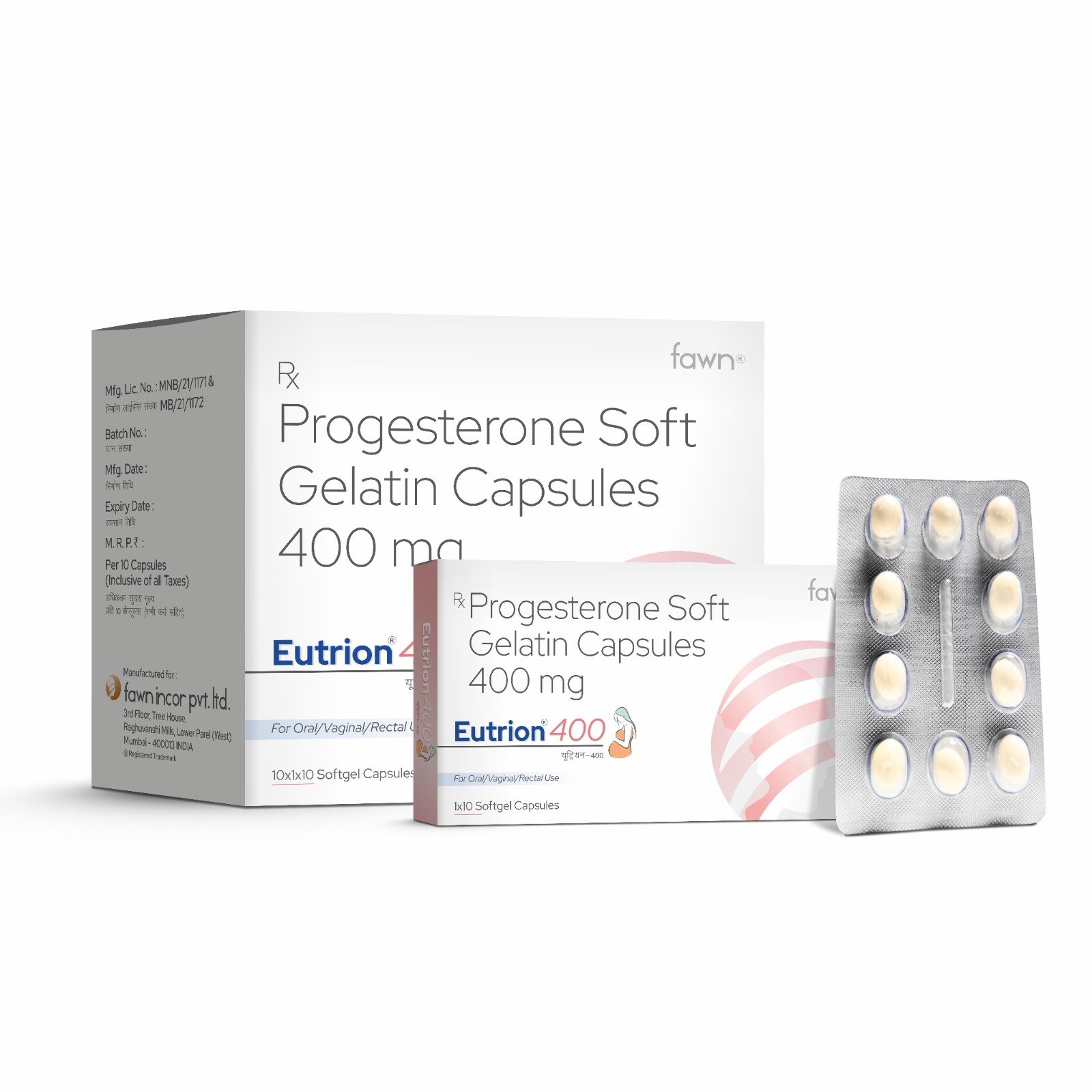 Progesterone Soft Gelatin Capsules 400 Mg - EUTRION 400 Softgel Capsules