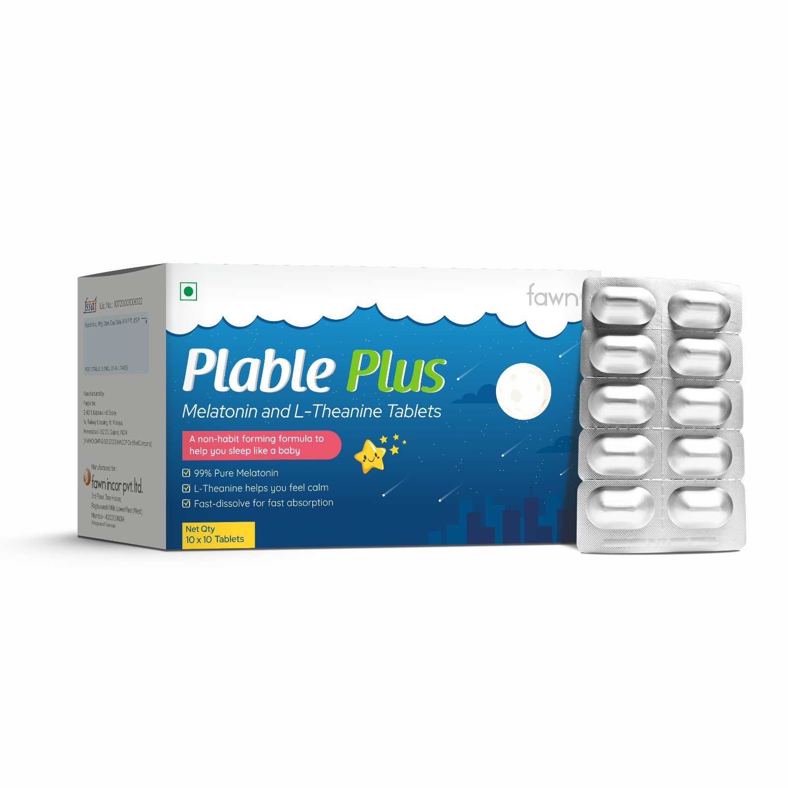 Melatonin + L-Theanine Tablets - PLABLE PLUS Tablets