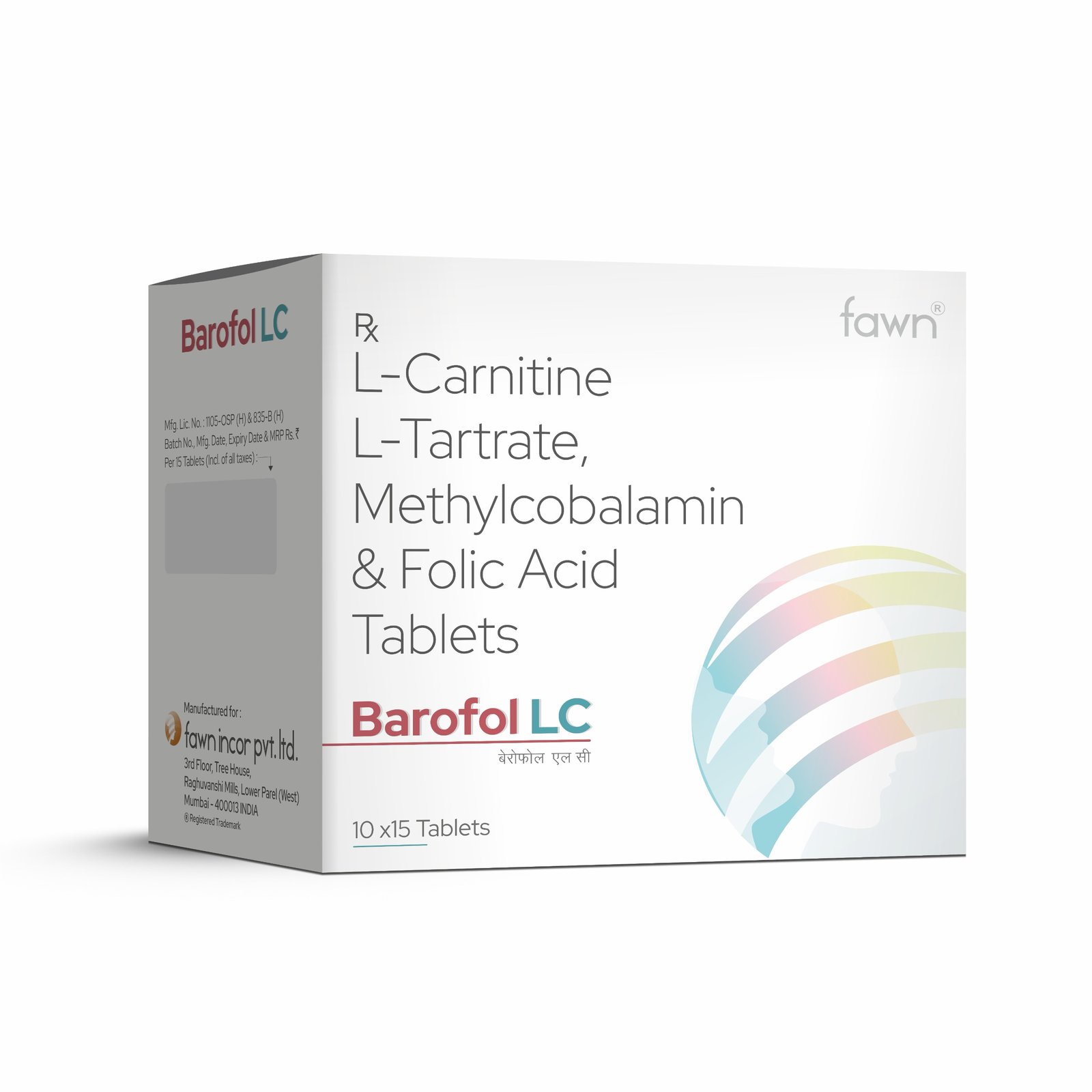 L-CARNITINE L-TARTRATE + METHYLCOBALAMIN + FOLIC ACID Tablets – BAROFOL LC Tablets
