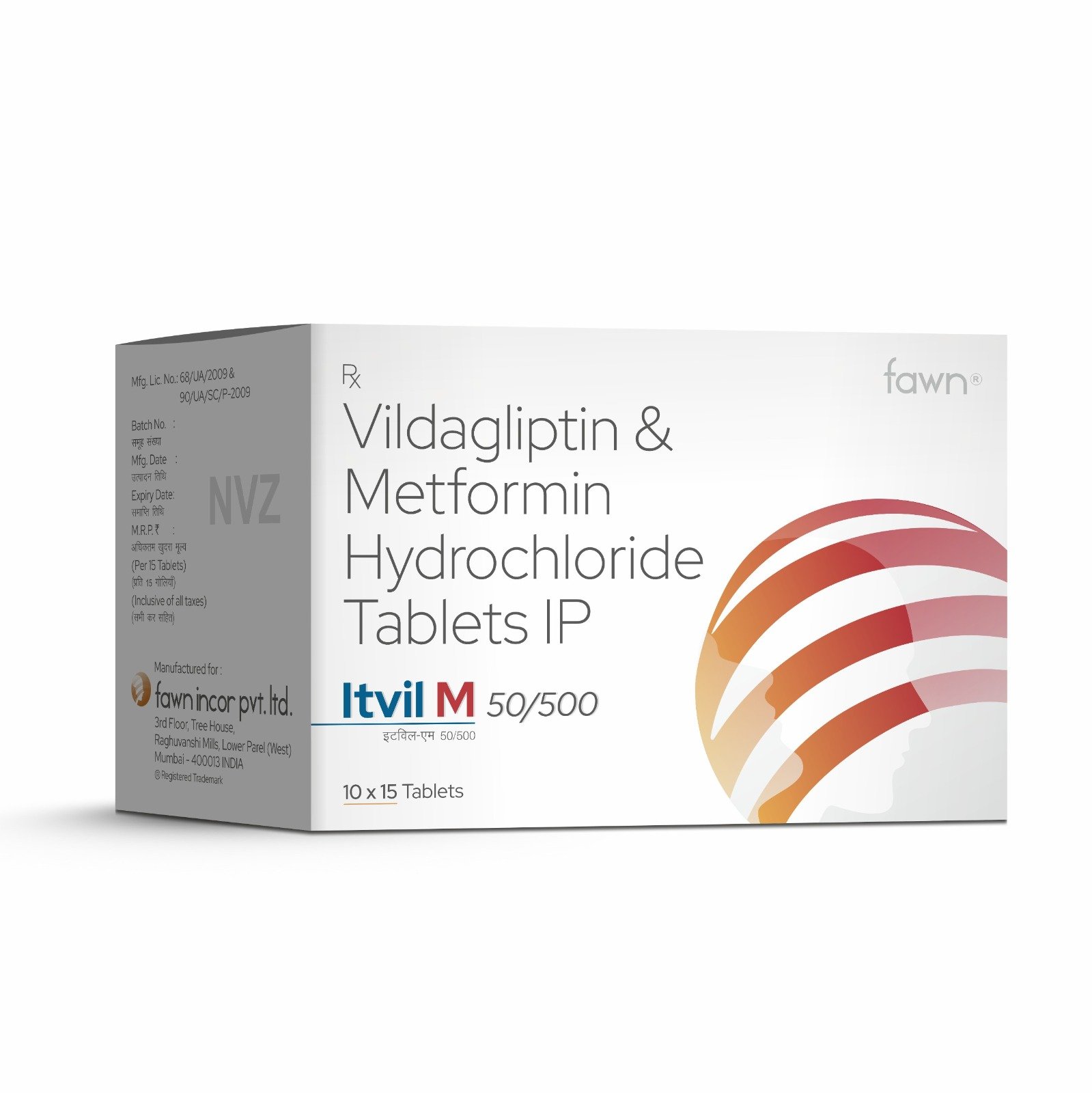 Vildagliptin & Metformin Hydrochloride Tablets - ITVIL M  50/500