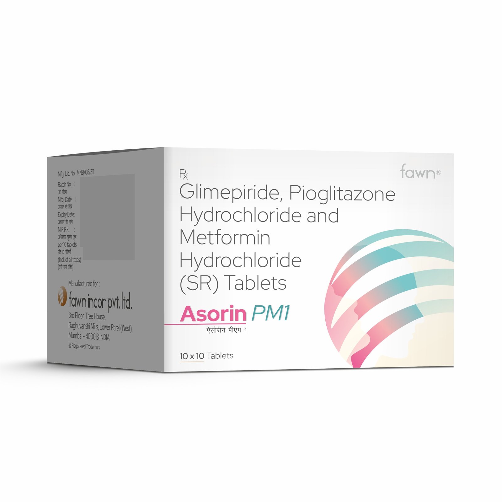 Glimepiride, Pioglitazone Hydrochloride & Metformin Hydrochloride SR Tablets - ASORIN PM1