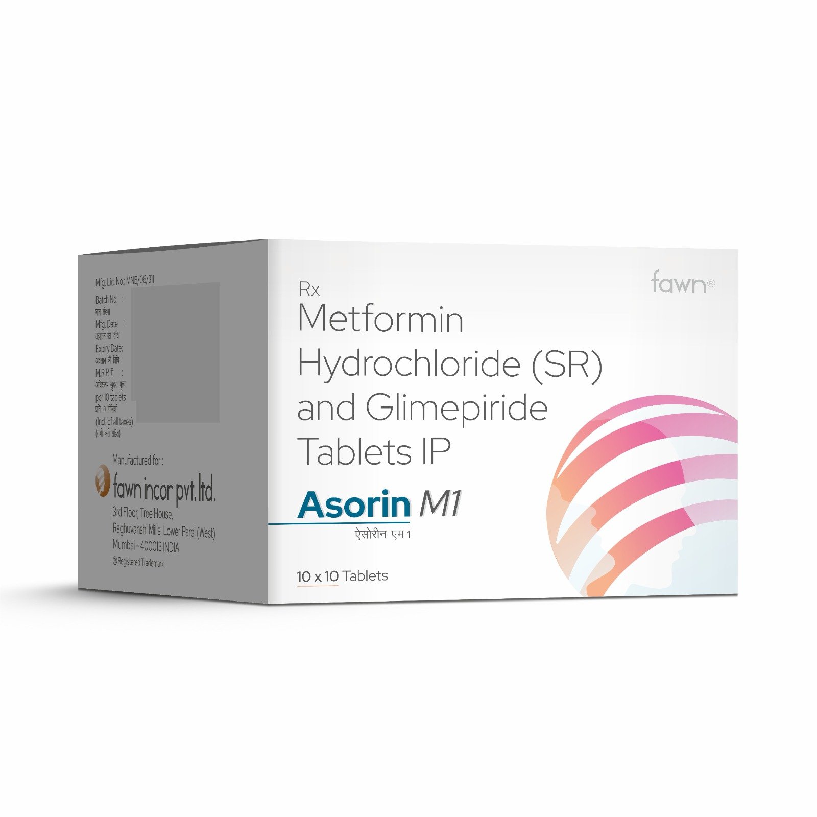 Metformin Hydrochloride Prolonged Release & Glimepiride Tablets IP - ASORIN M1 Tablets