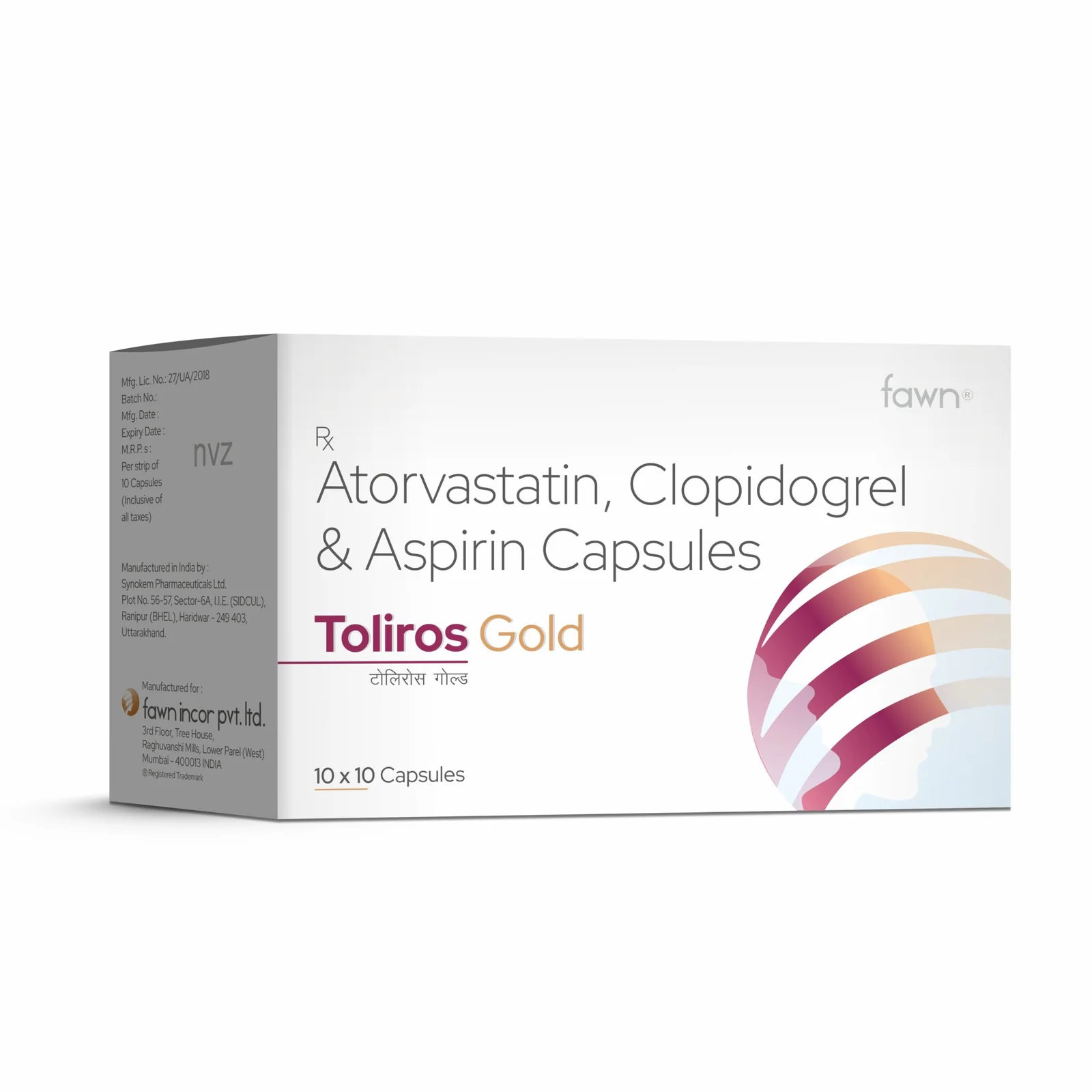 Atorvastatin Clopidogrel & Aspirin Capsules - TOLIROS GOLD