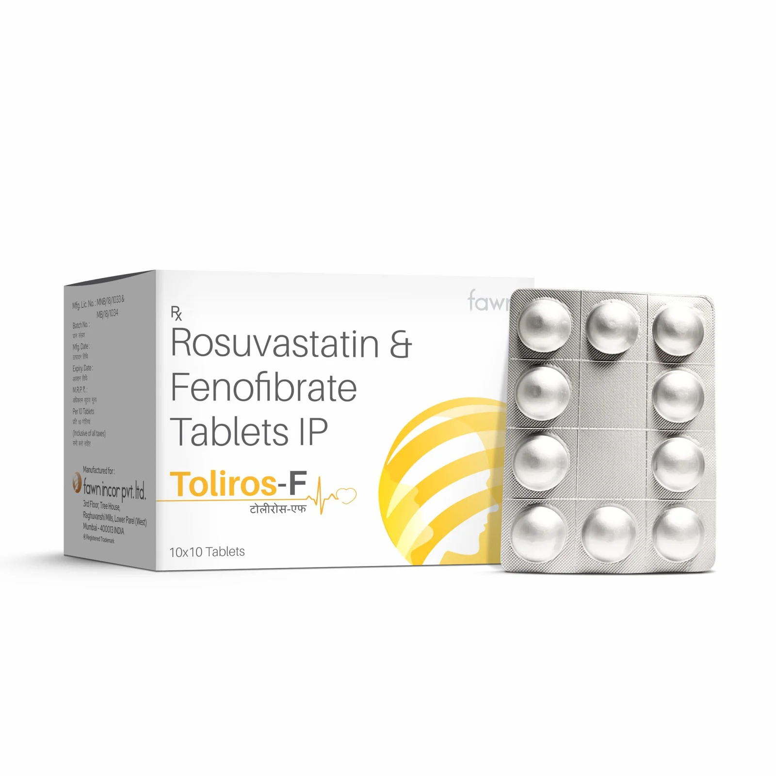 Rosuvastatin & Fenofibrate Tablets IP - TOLIROS F