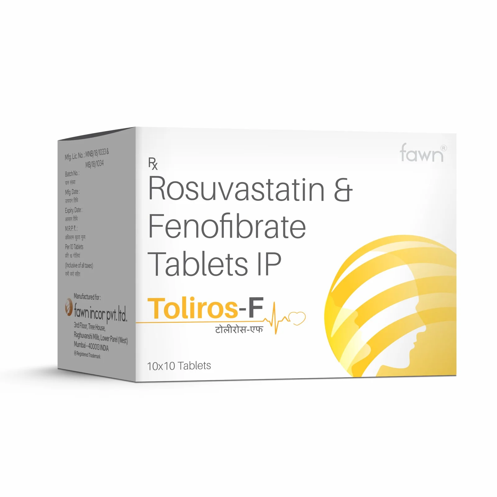Rosuvastatin & Fenofibrate Tablets IP - TOLIROS F