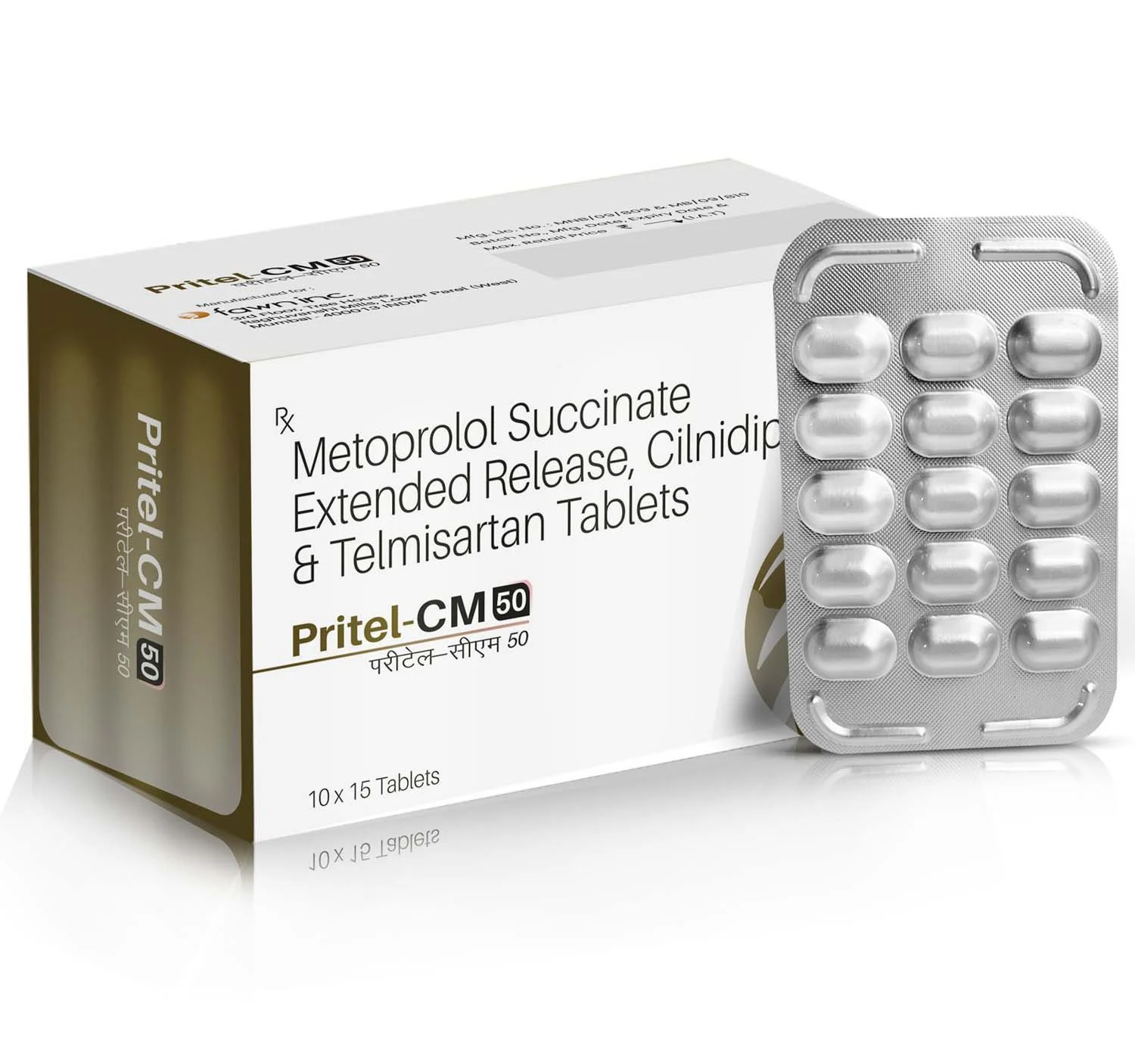 Metoprolol Succinate Extended Release, Cilnidipine & Telmisartan Tablets - PRITEL CM 50