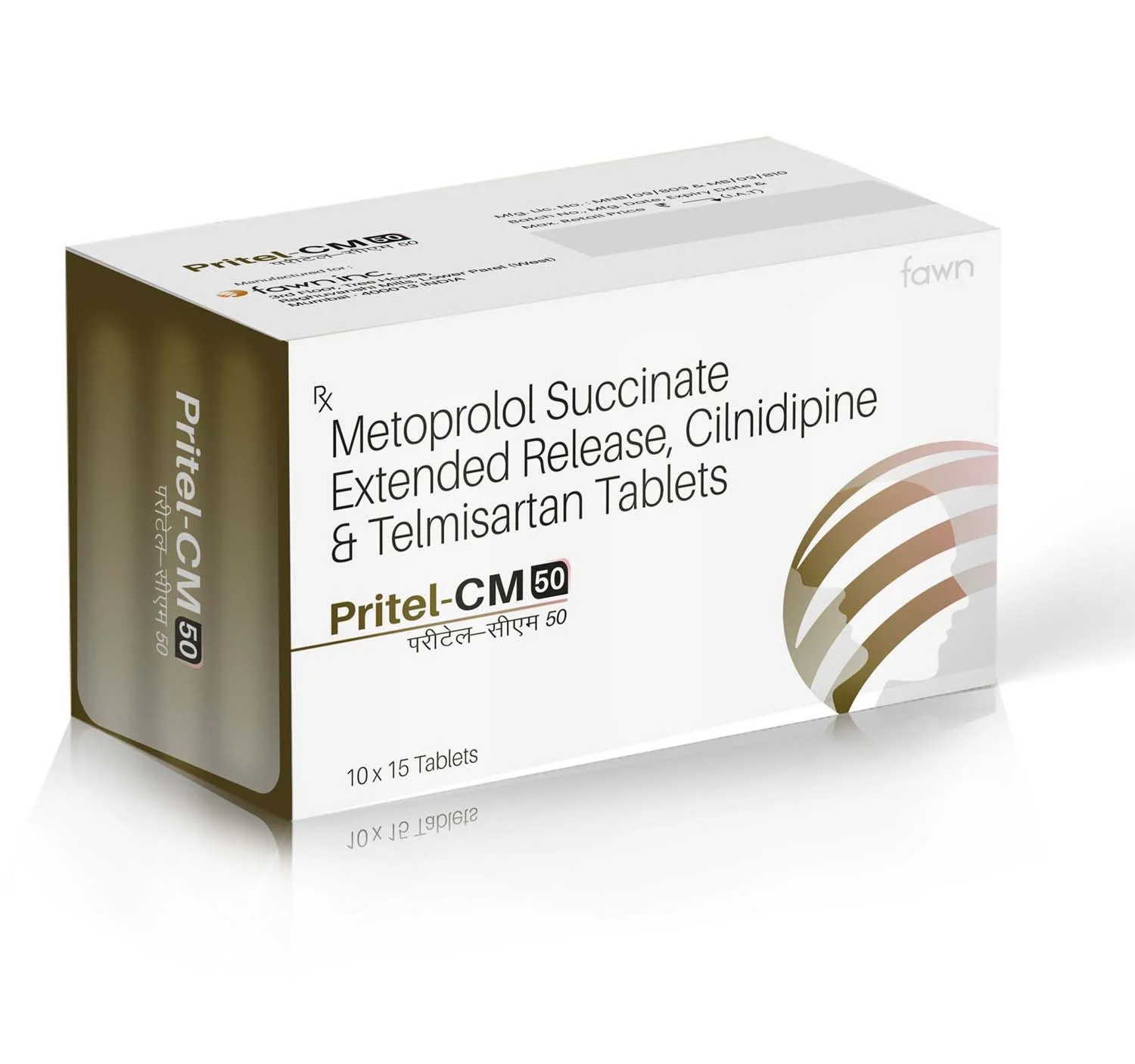 Metoprolol Succinate Extended Release, Cilnidipine & Telmisartan Tablets - PRITEL CM 50