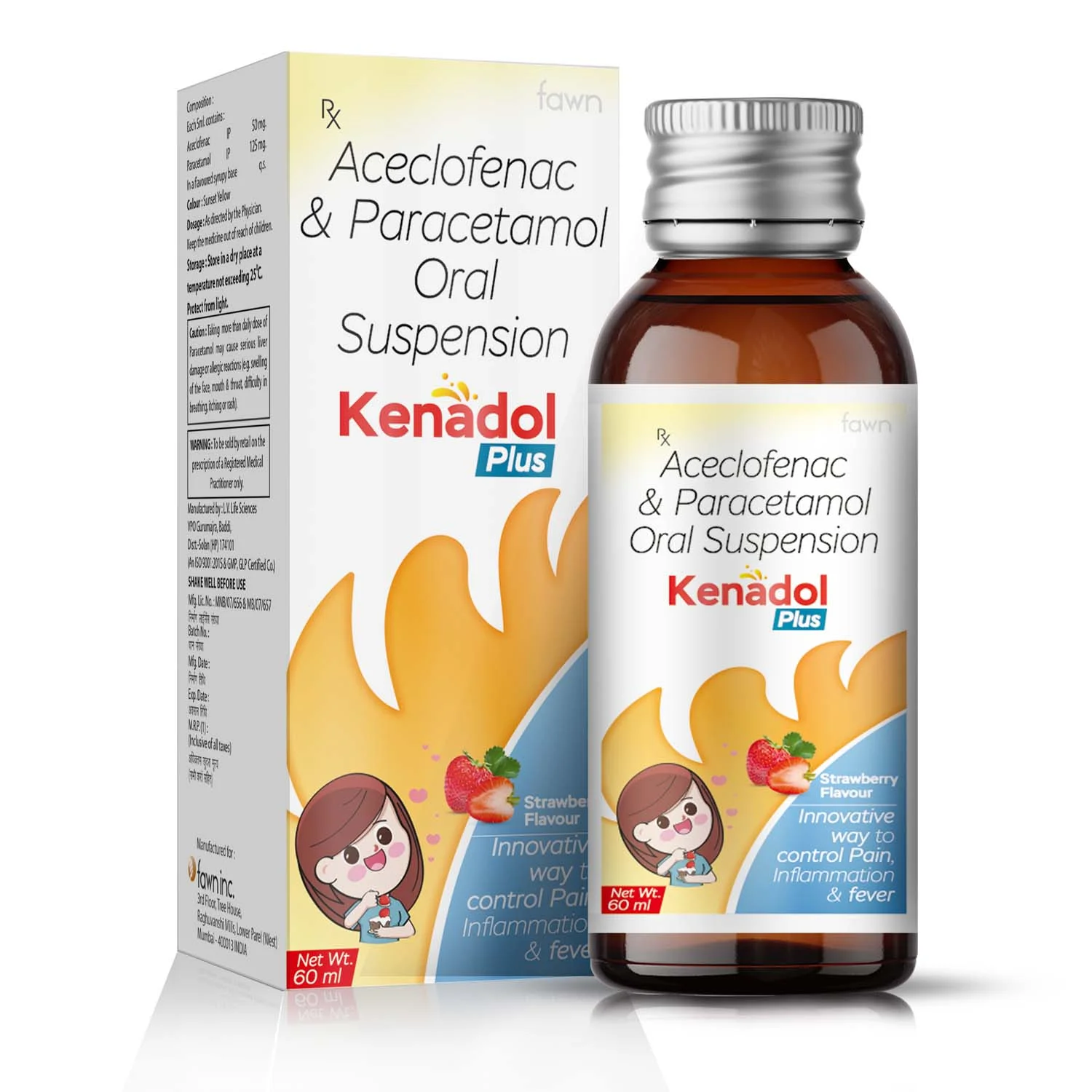 Aceclofenac & Paracetamol Oral Suspension - KENADOL PLUS