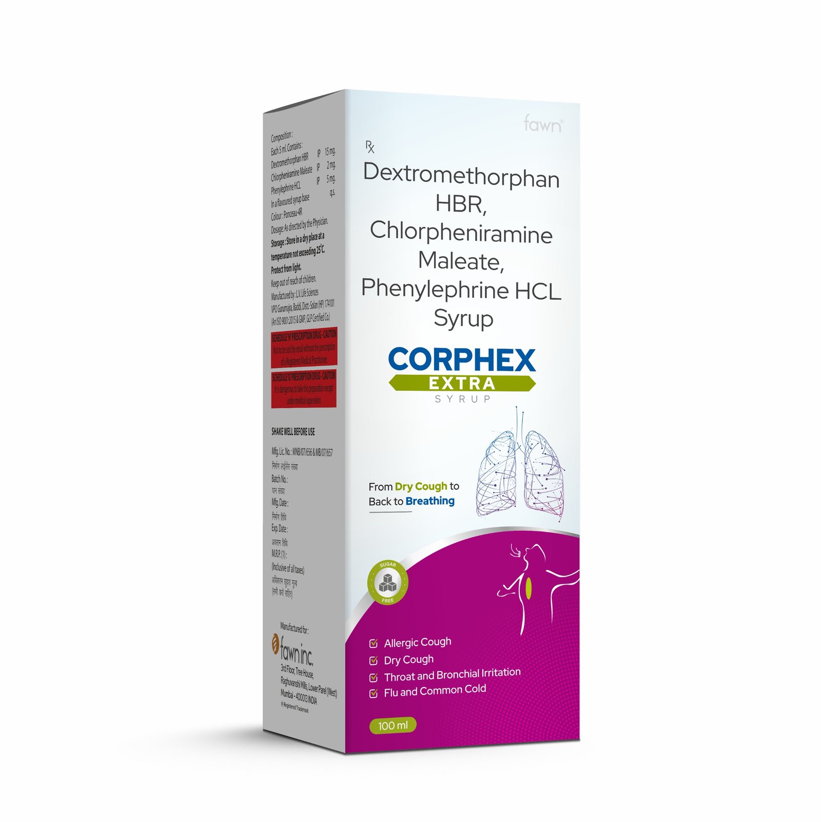 Dextromethorphan Hydrobromide, Phenylephrine Hydrochloride & Chlorpheniramine Maleate Syrup - CORPHEX EXTRA Syrup