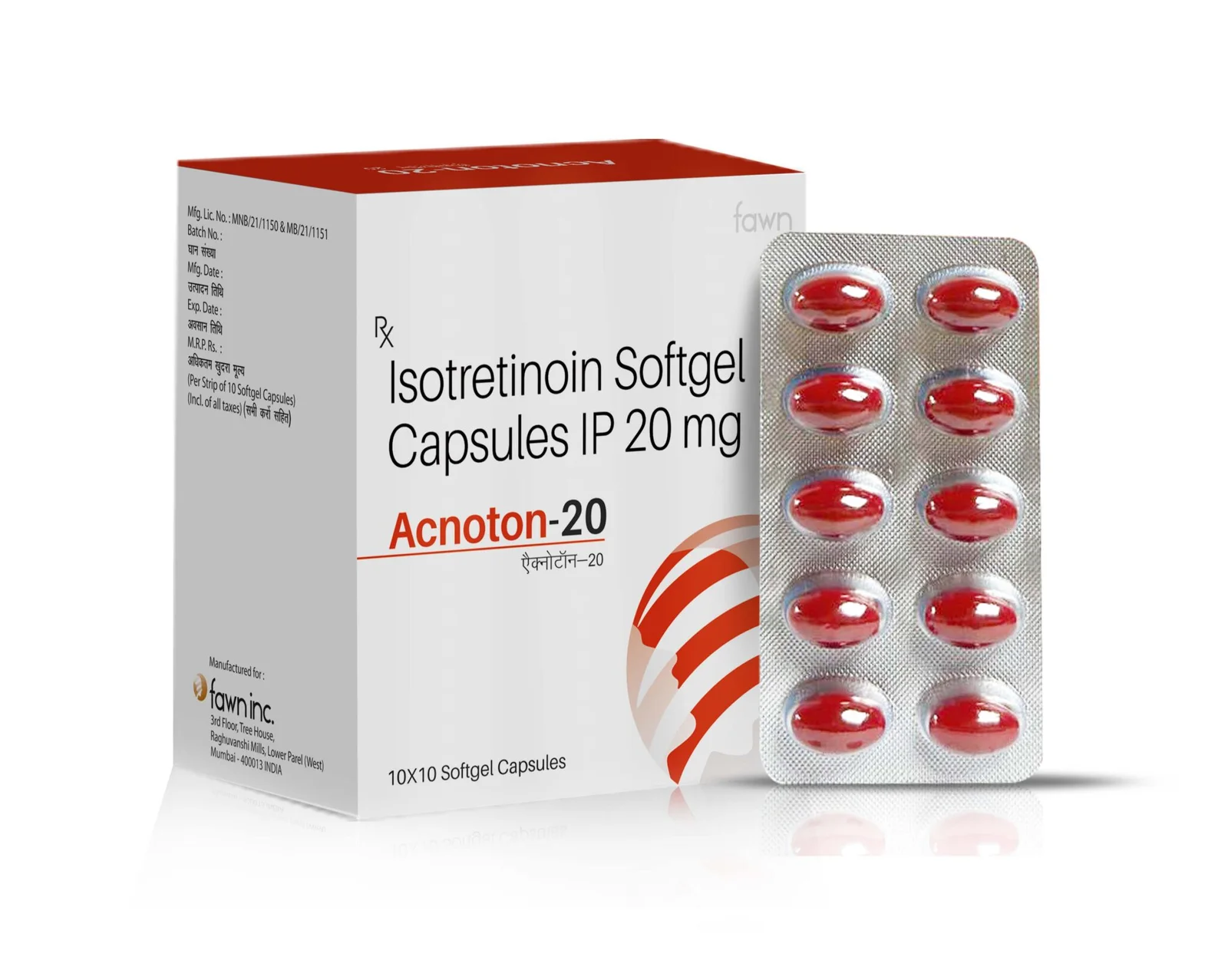 Micronized Isotretinoin Softgel Capsules - ACNOTON 20