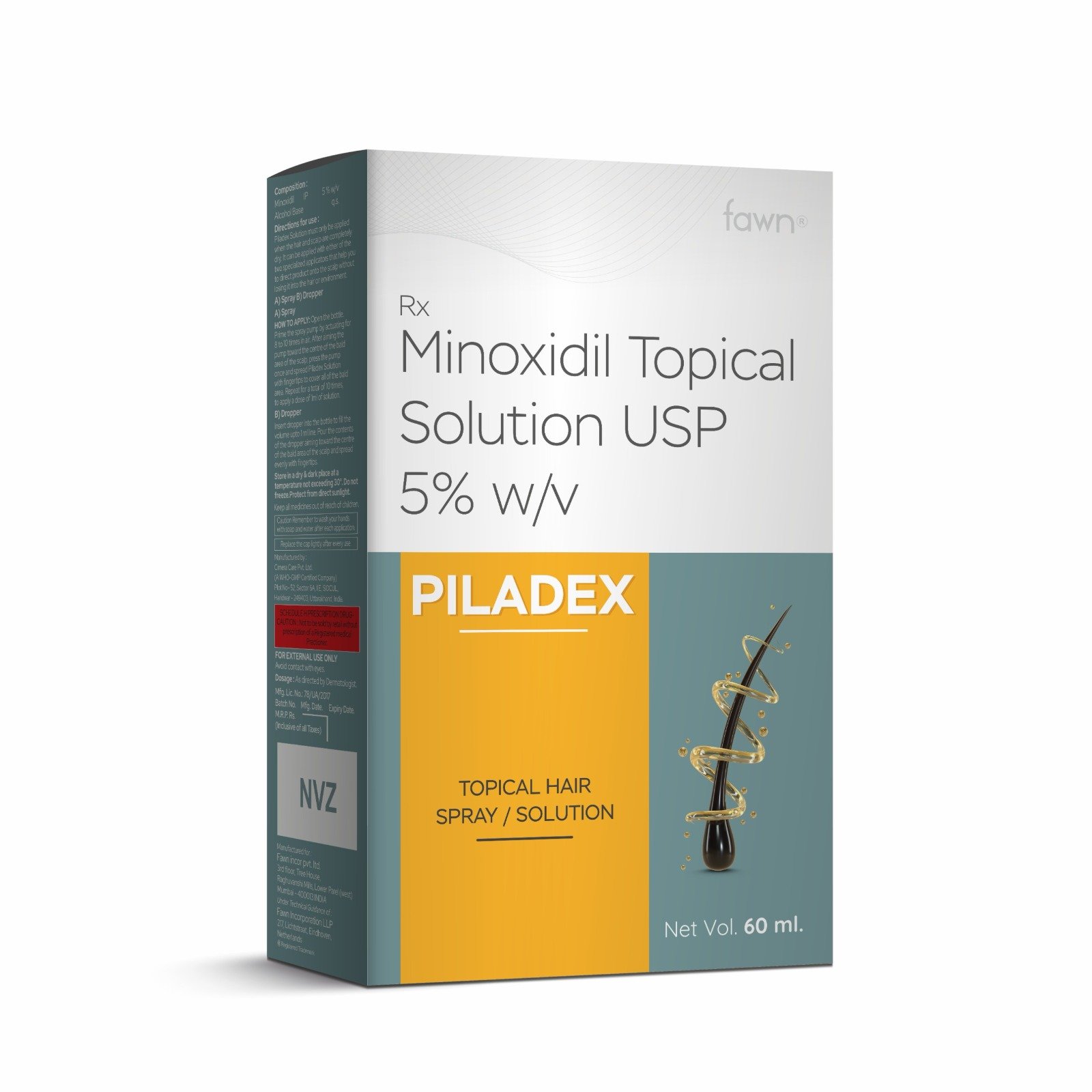 Minoxidil Topical Solution USP 5% - PILADEX Solution