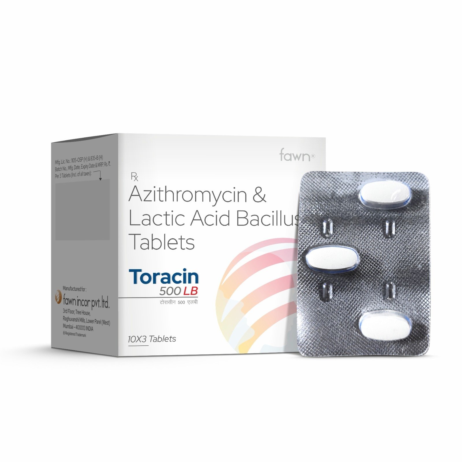 Azithromycin & Lactic Acid Bacillus Tablets - TORACIN 500 LB