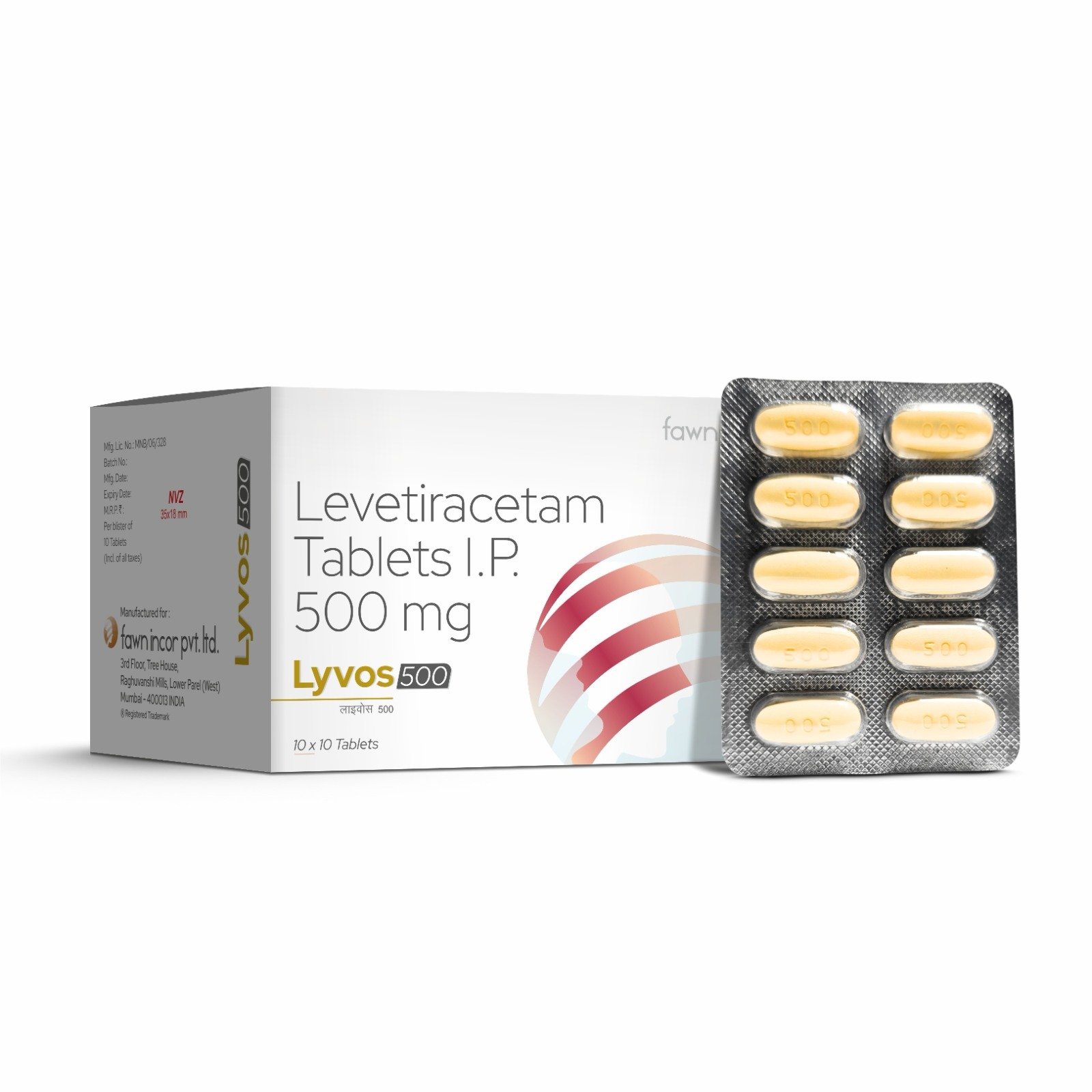 Levetiracetam Tablets I.P. 500 MG - LYVOS 500