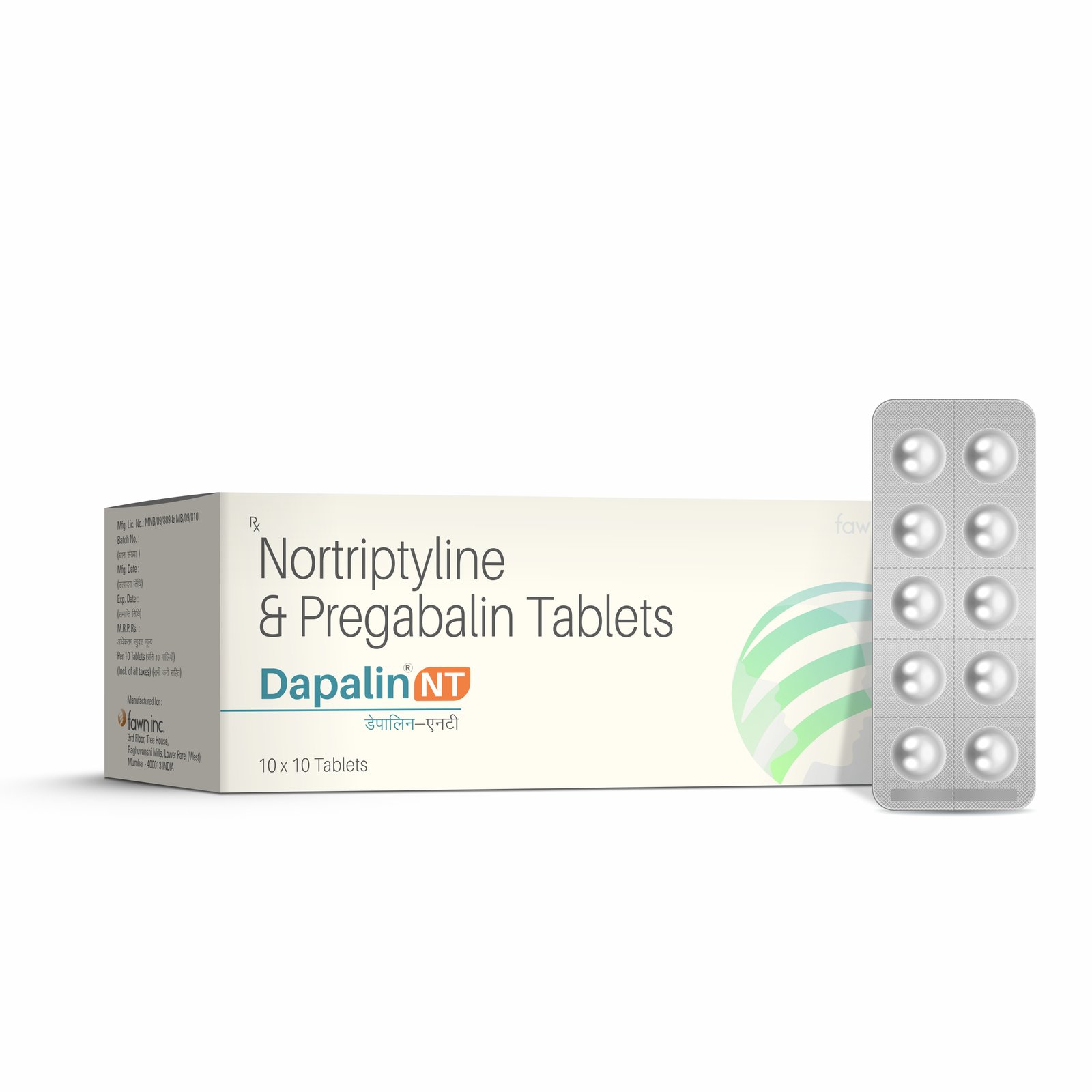 Pregabalin & Nortriptyline Hydrochloride Tablets - DAPALIN NT
