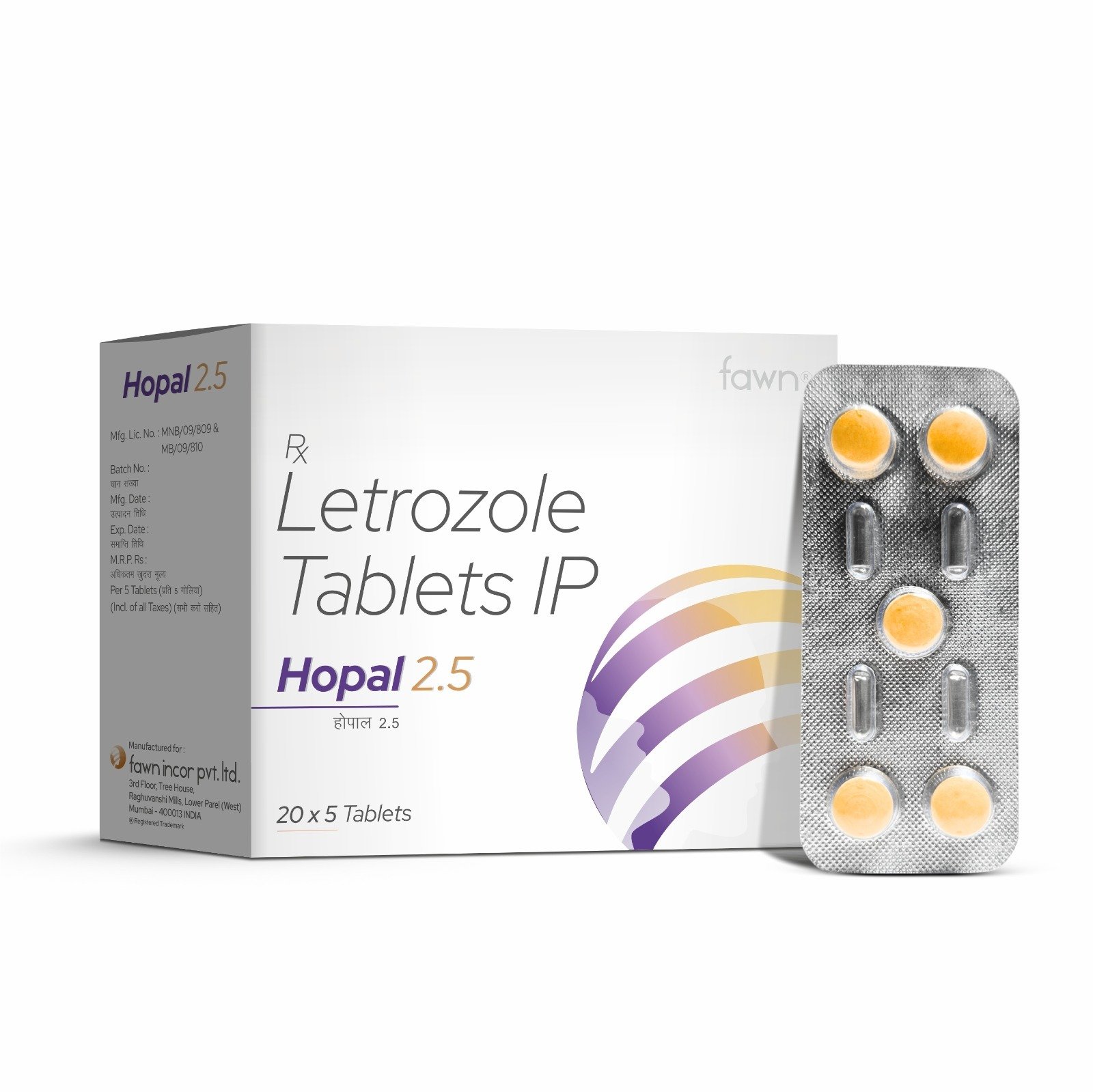 Letrozole Tablets IP 2.5 Mg - HOPAL Tablets
