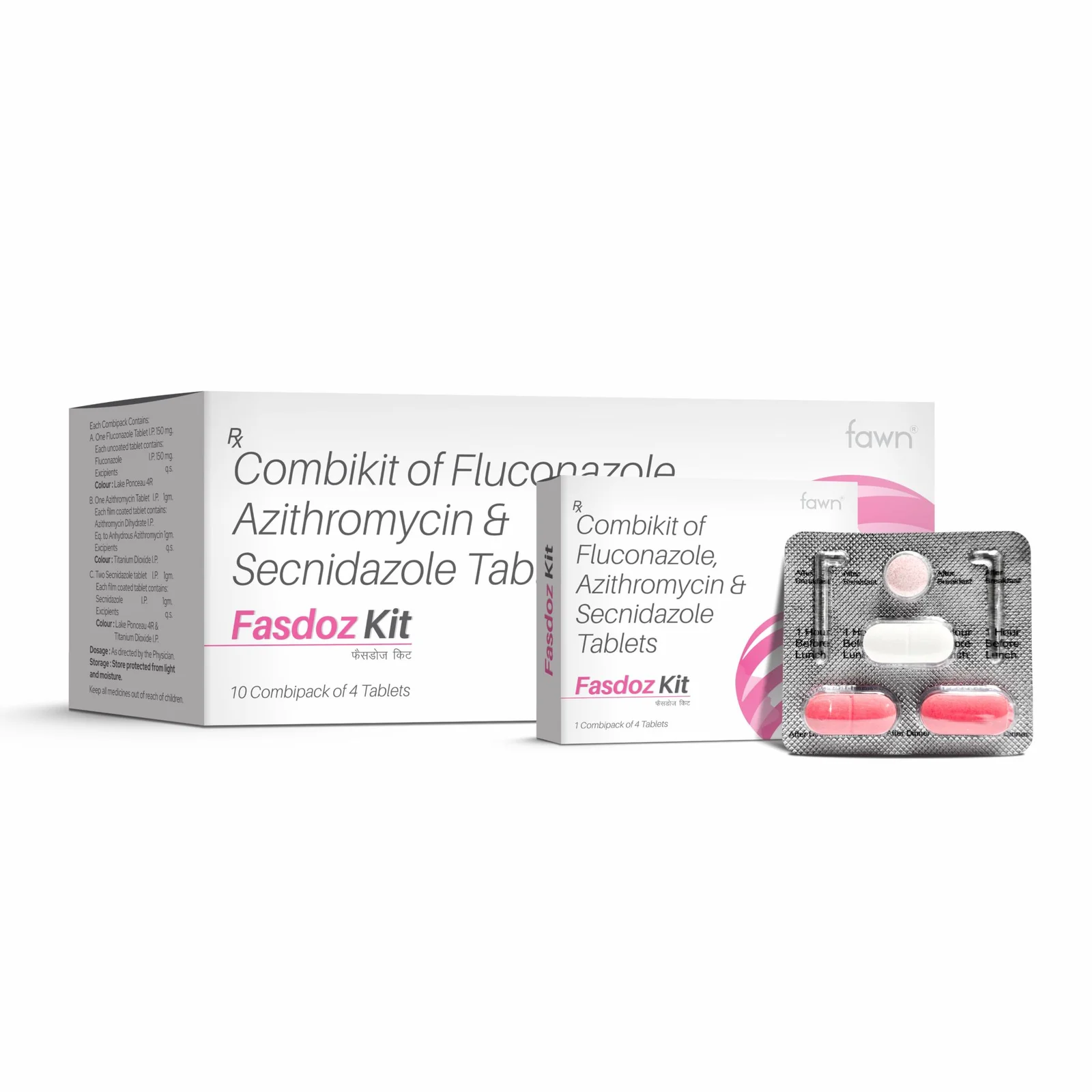 Combikit of Fluconazole, Azithromycin & Secnidazole Tablets - FASDOZ KIT