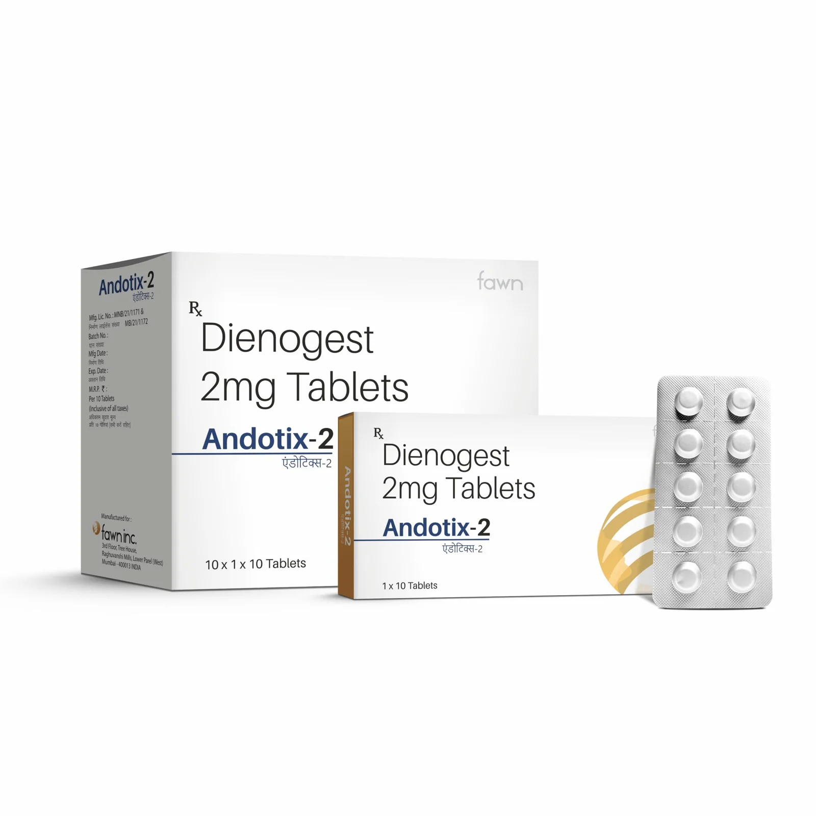 Dienogest 2 mg Tablets - ANDOTIX 2 Tablets