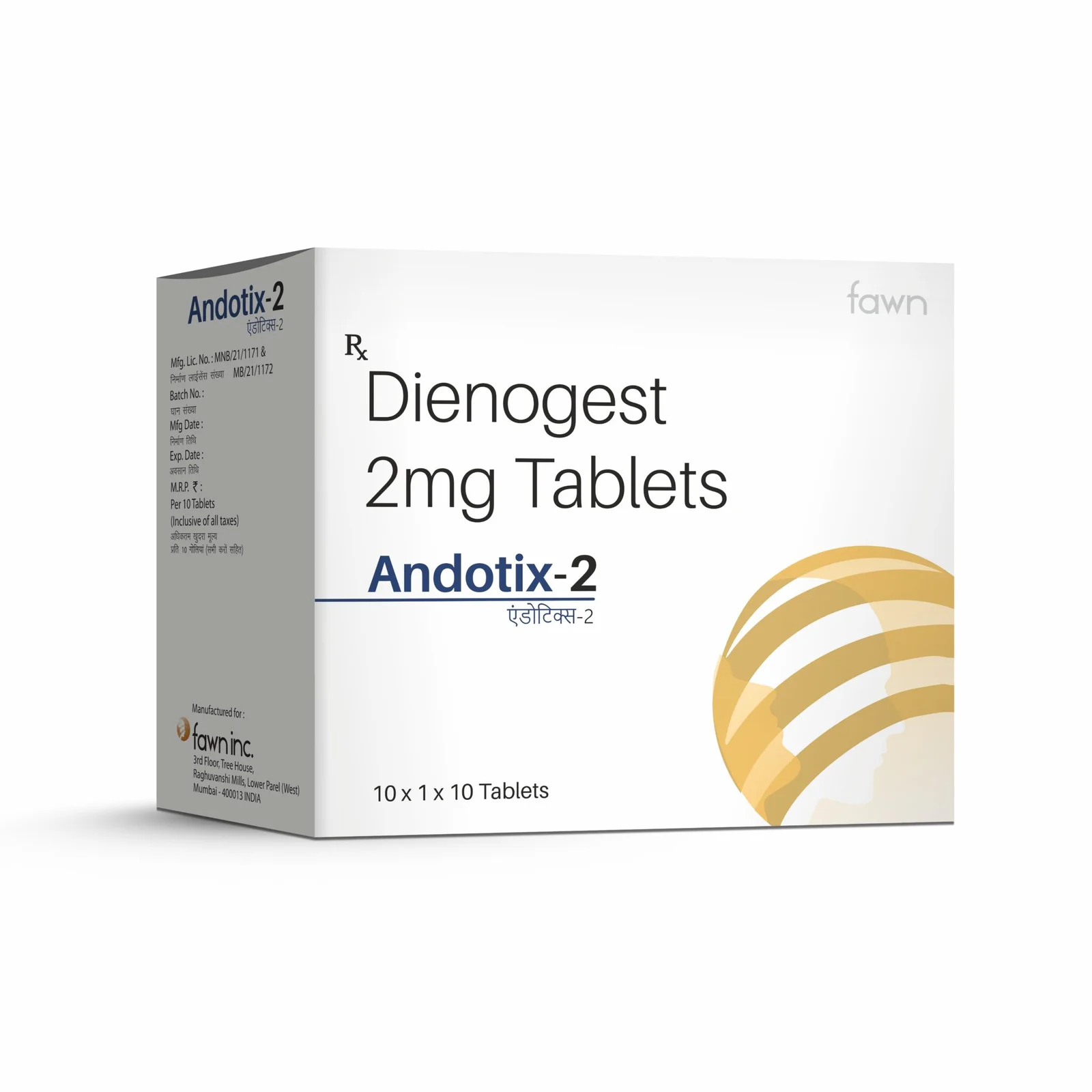 Dienogest 2 mg Tablets - ANDOTIX 2 Tablets