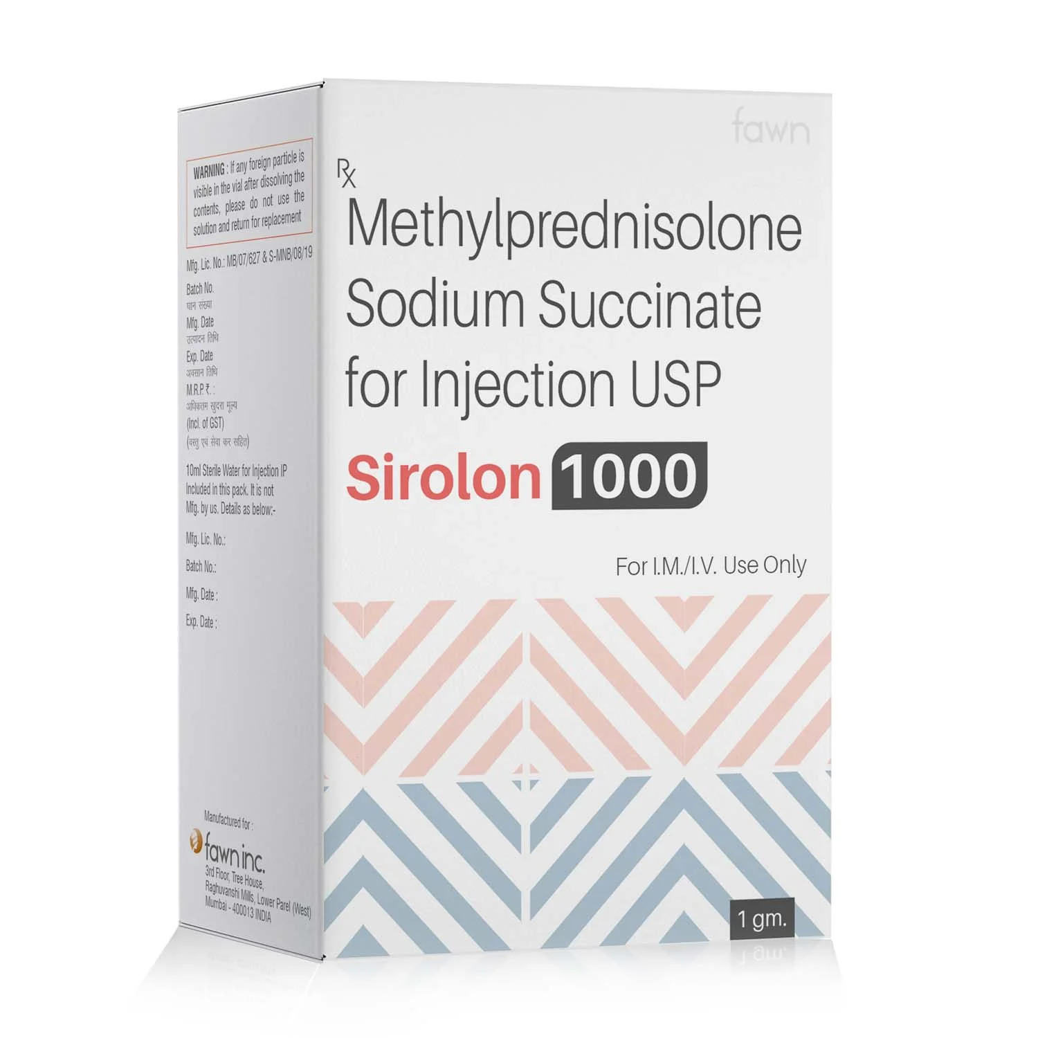 Methylprednisolone Sodium Succinate for Injection USP - SIROLON 1000