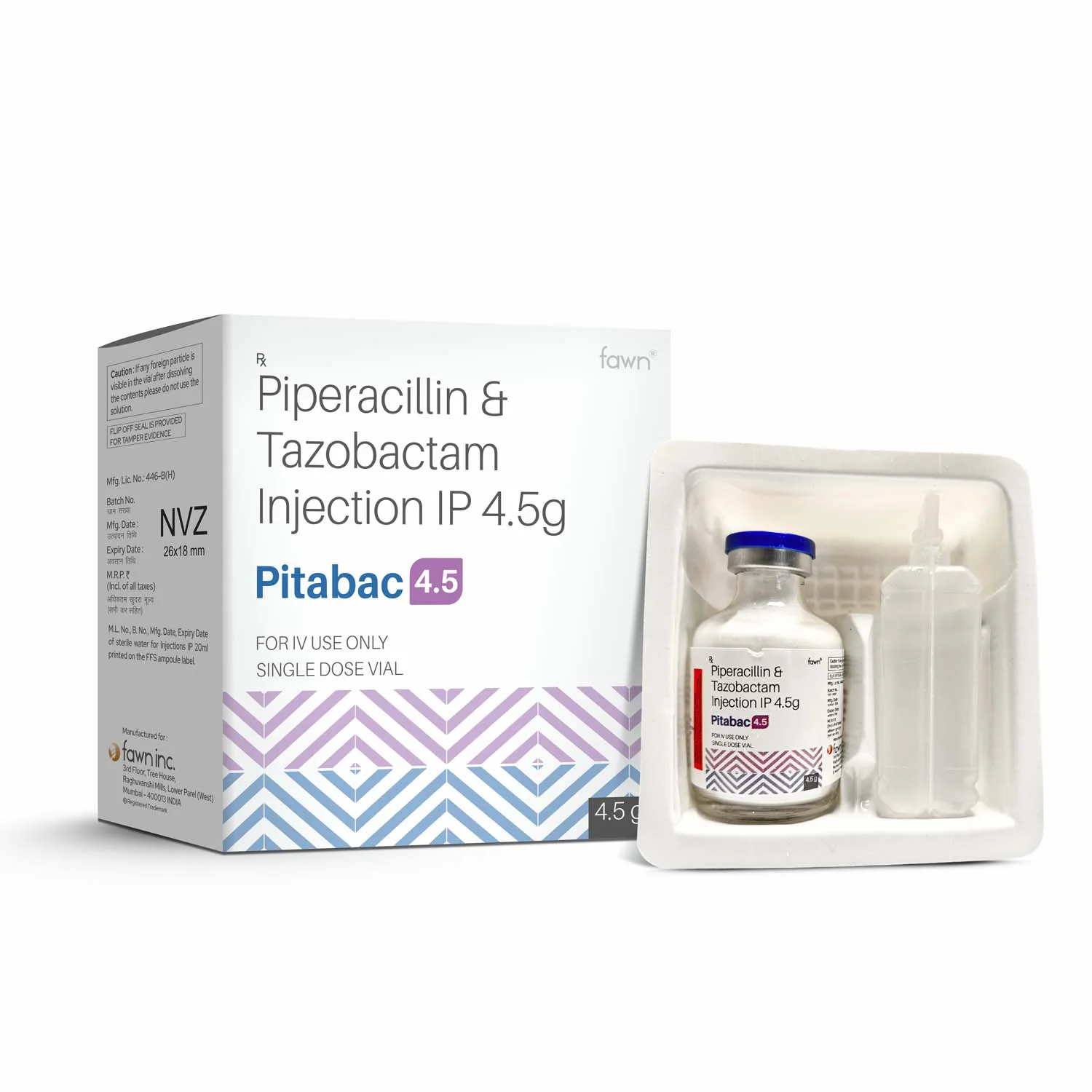 Piperacillin & Tazobactam Injection IP 4.5 gm- PITABAC 4.5