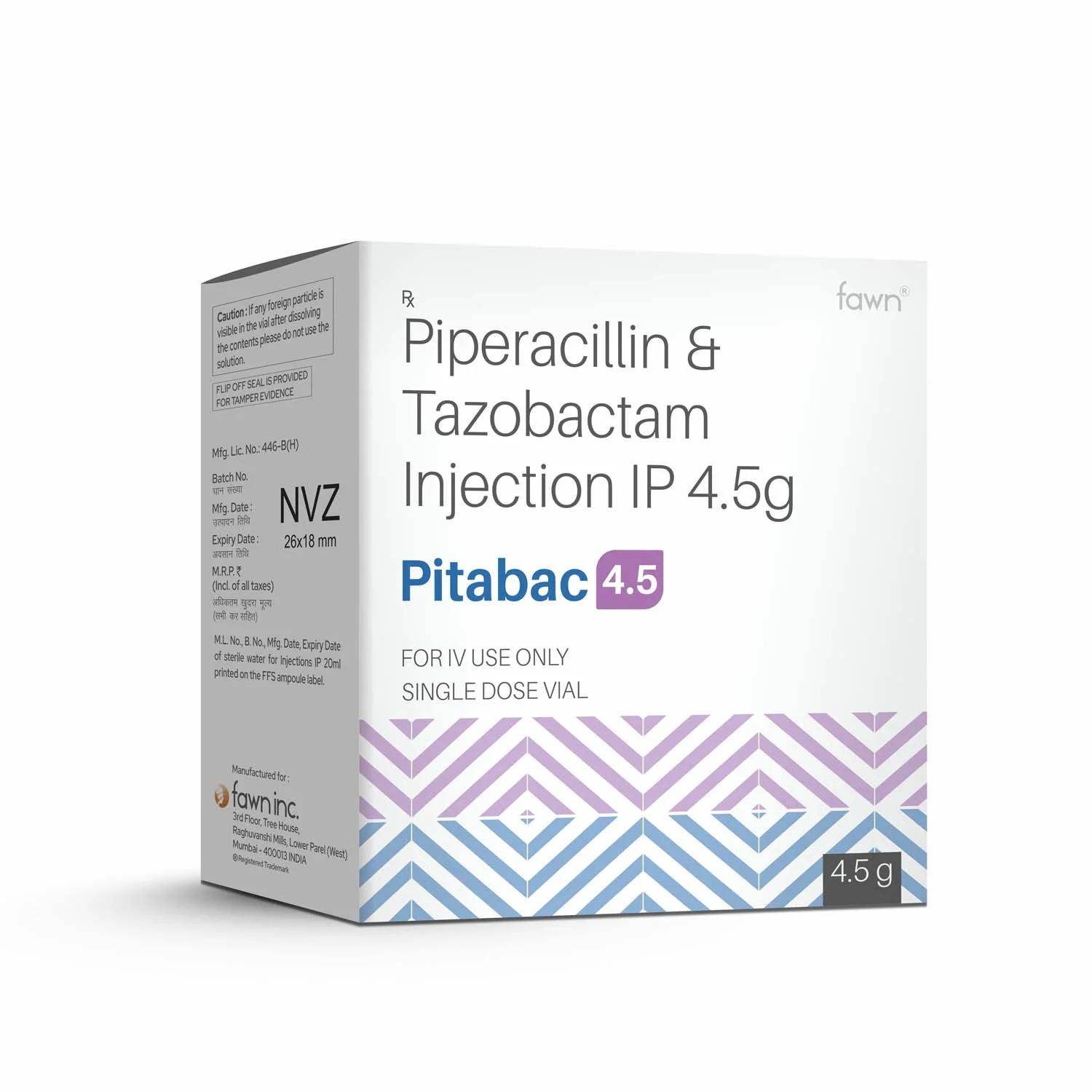 Piperacillin & Tazobactam Injection IP 4.5 gm- PITABAC 4.5