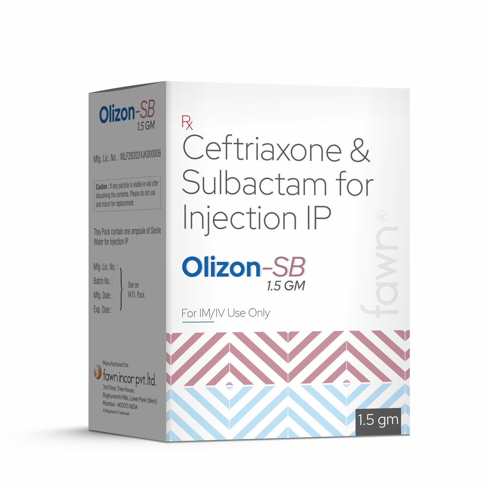 Ceftriaxone & Sulbactam for Injection 1.5 GM - OLIZON SB 1500